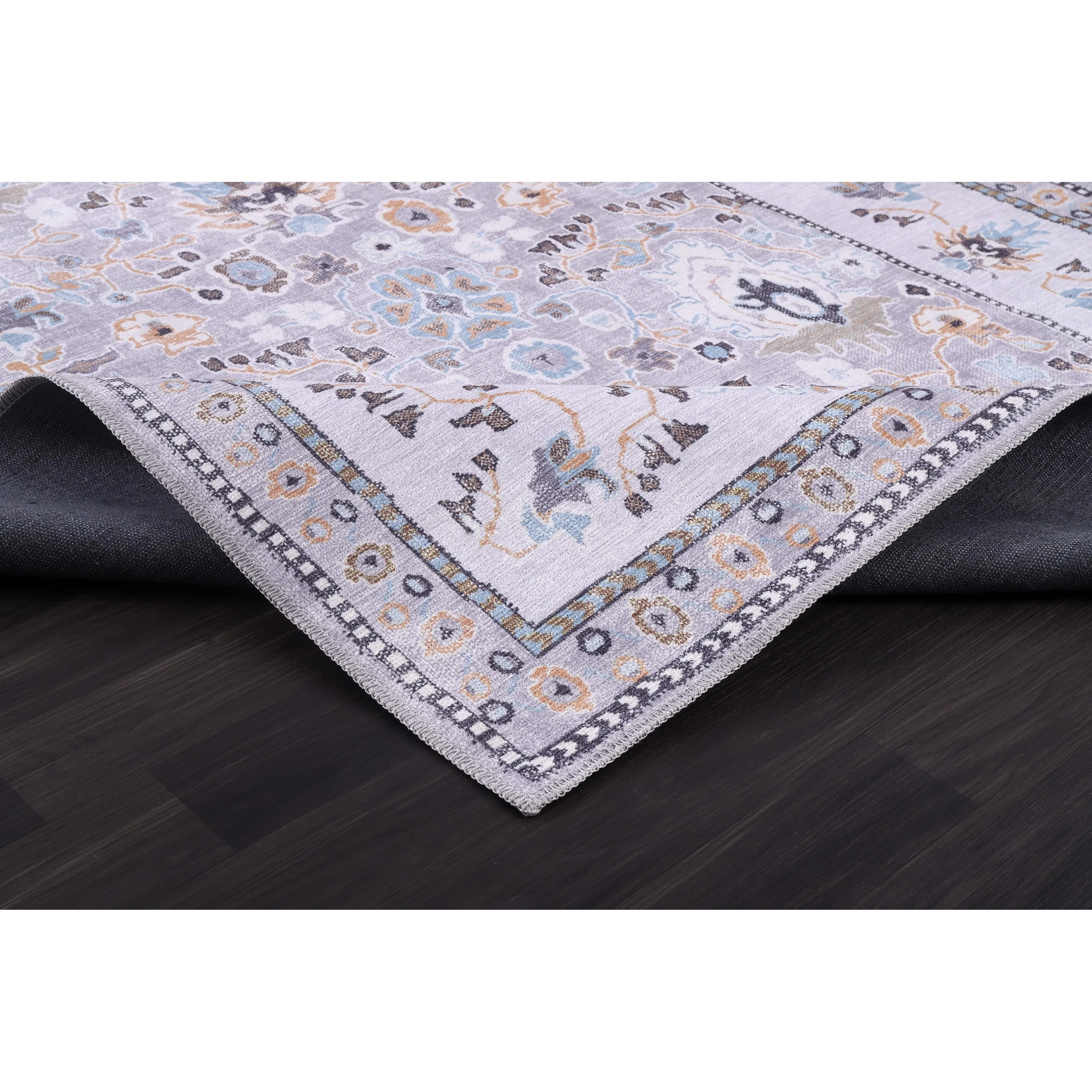 Machine Washable Indoor Rug Floral Pattern Stain Free for Indoor Living Room Bedroom Office Area Rug