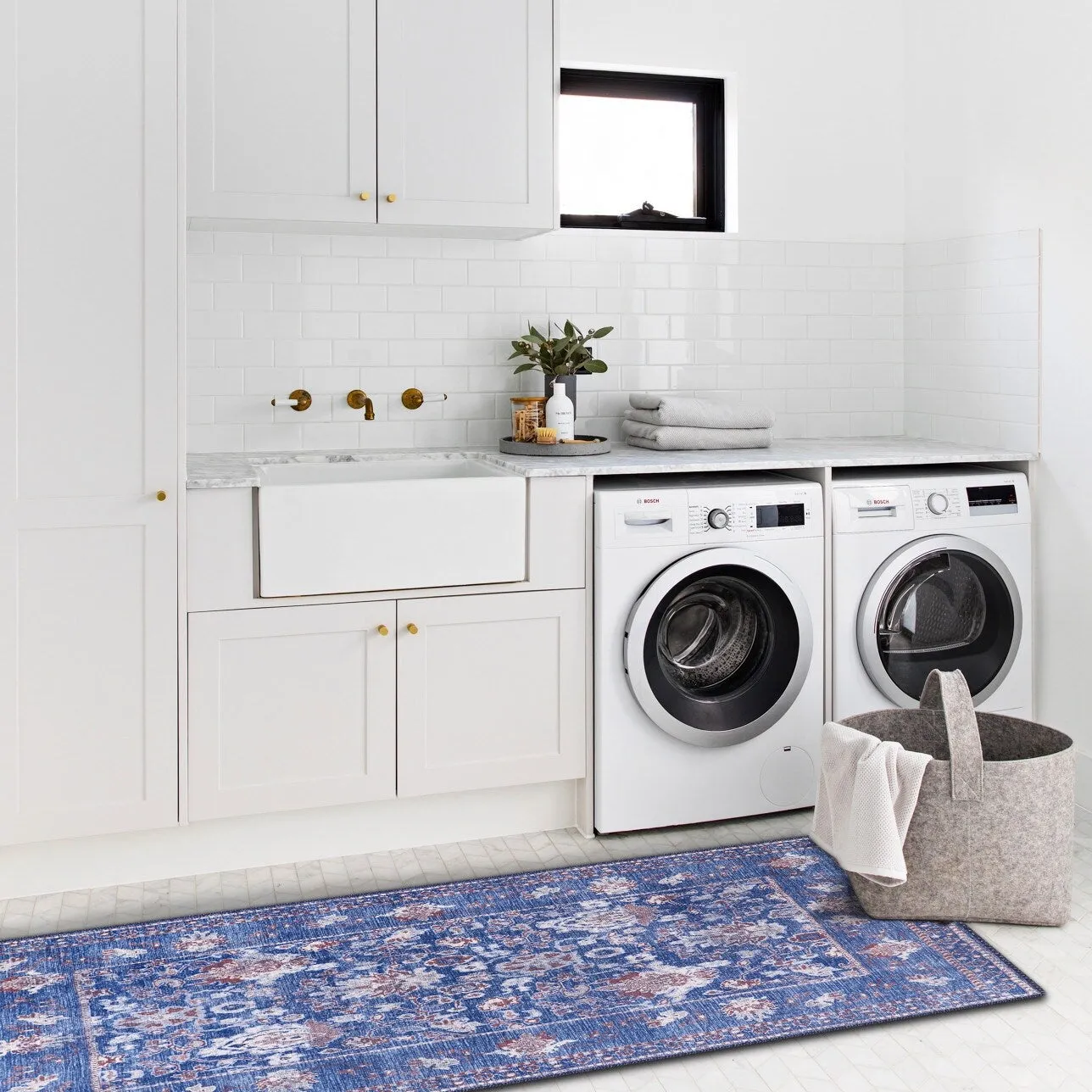 Machine Washable Indoor Rug Floral Pattern Stain Free for Indoor Living Room Bedroom Office Area Rug