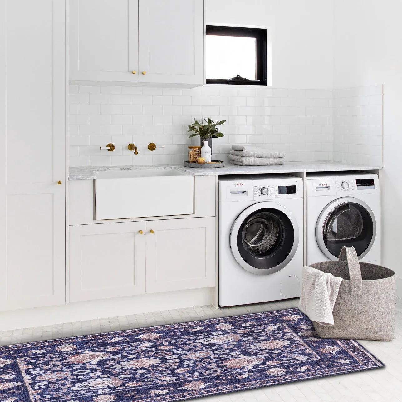 Machine Washable Indoor Rug Floral Pattern Stain Free for Indoor Living Room Bedroom Office Area Rug