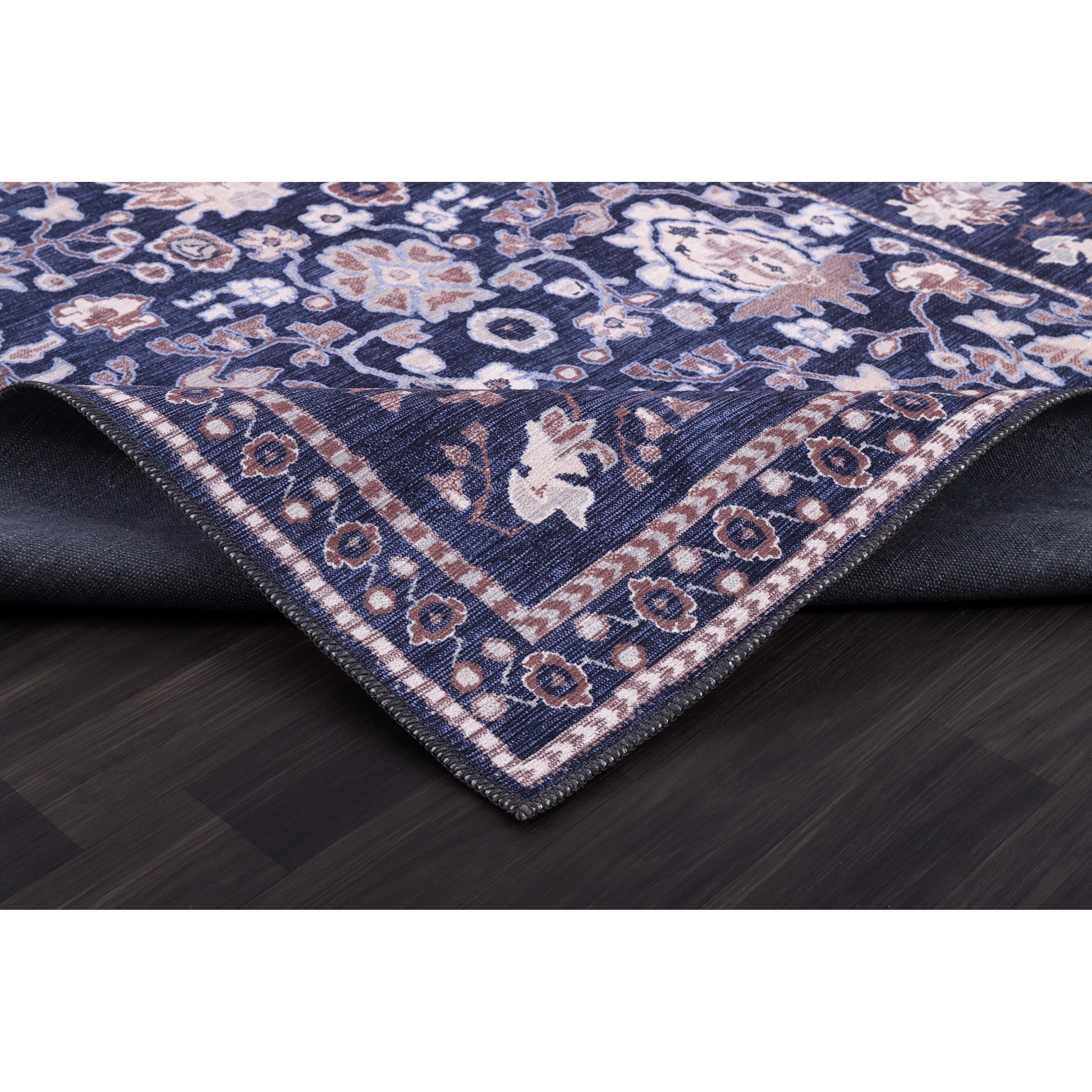 Machine Washable Indoor Rug Floral Pattern Stain Free for Indoor Living Room Bedroom Office Area Rug