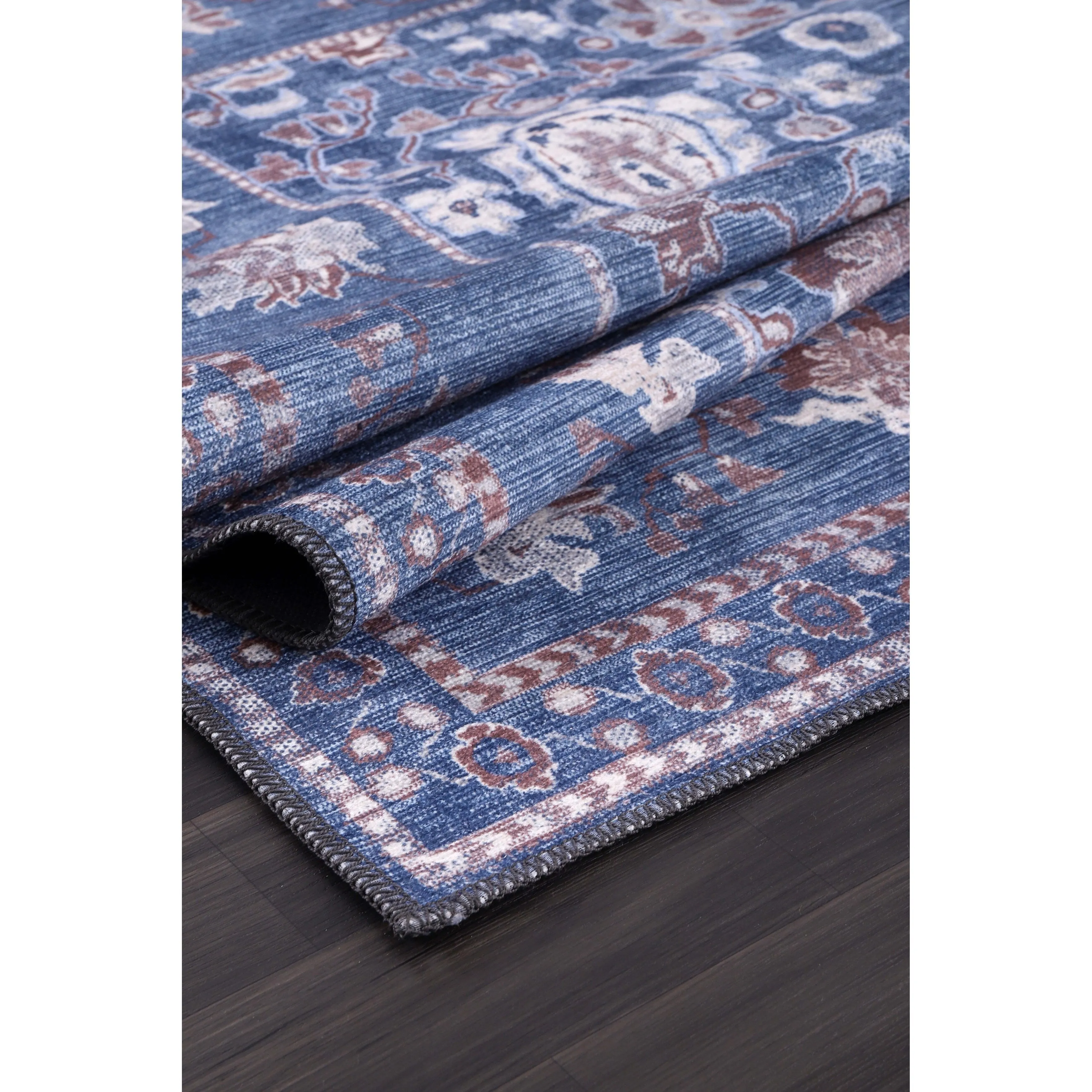 Machine Washable Indoor Rug Floral Pattern Stain Free for Indoor Living Room Bedroom Office Area Rug
