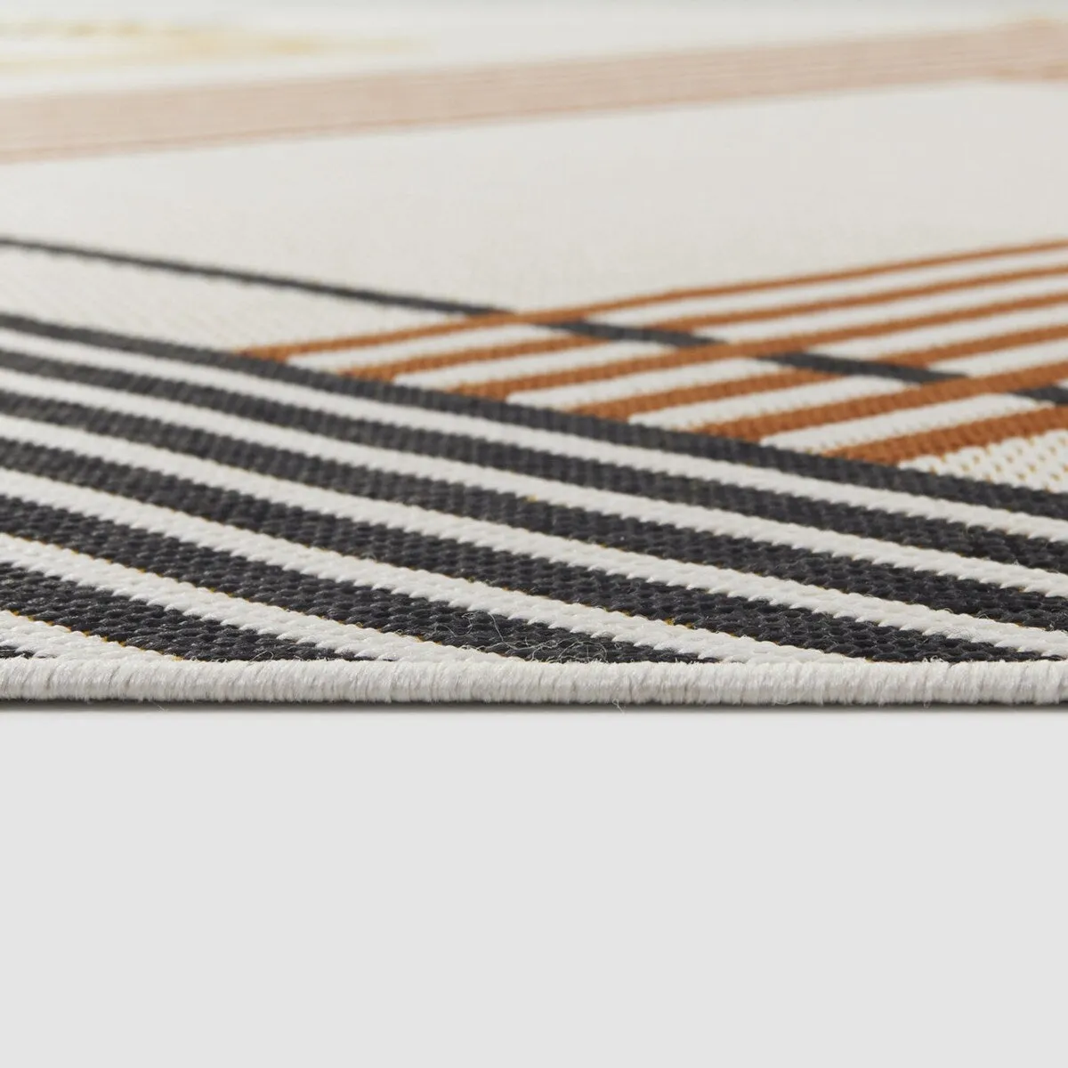 Mandel Modern Stripe Indoor/Outdoor Area Rug