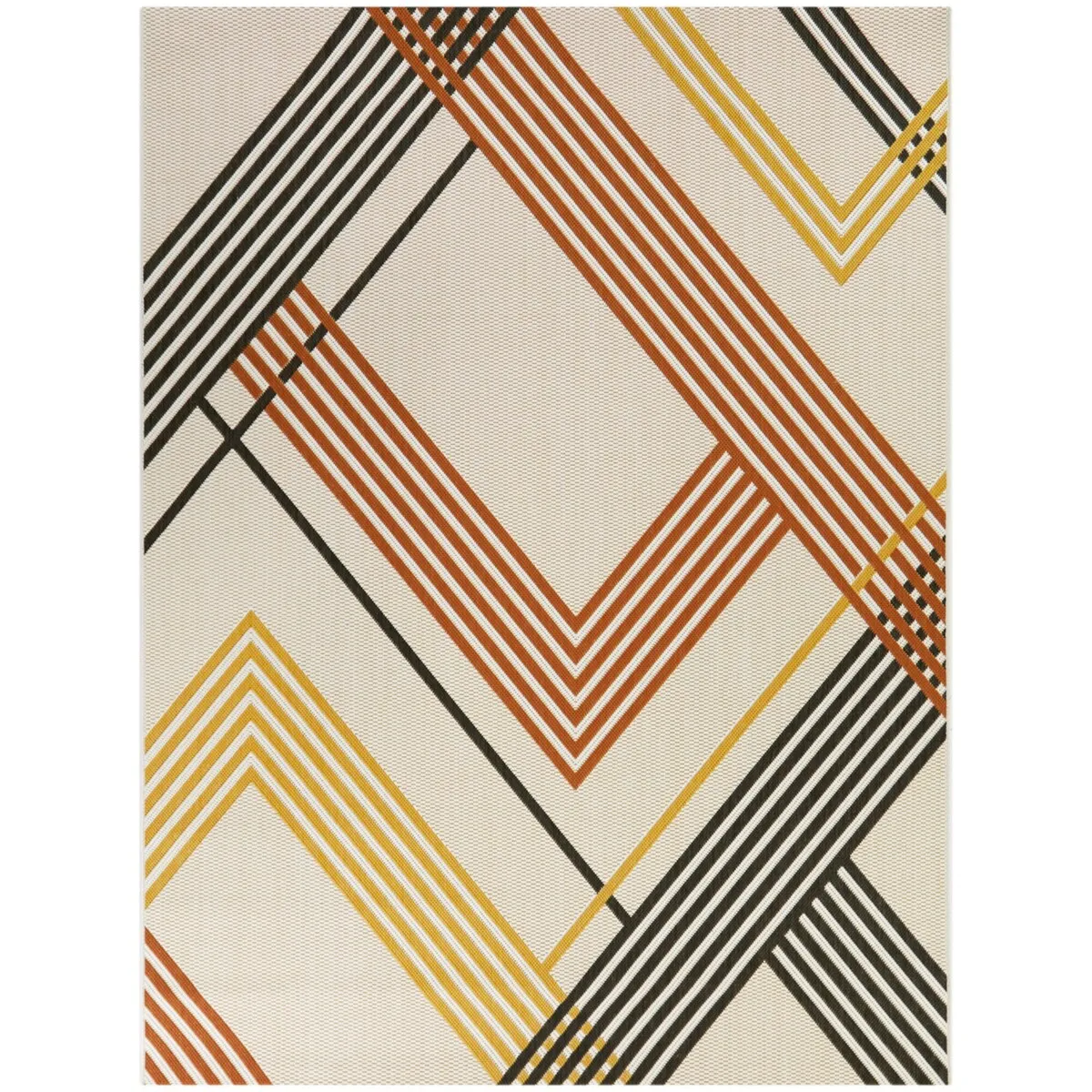 Mandel Modern Stripe Indoor/Outdoor Area Rug