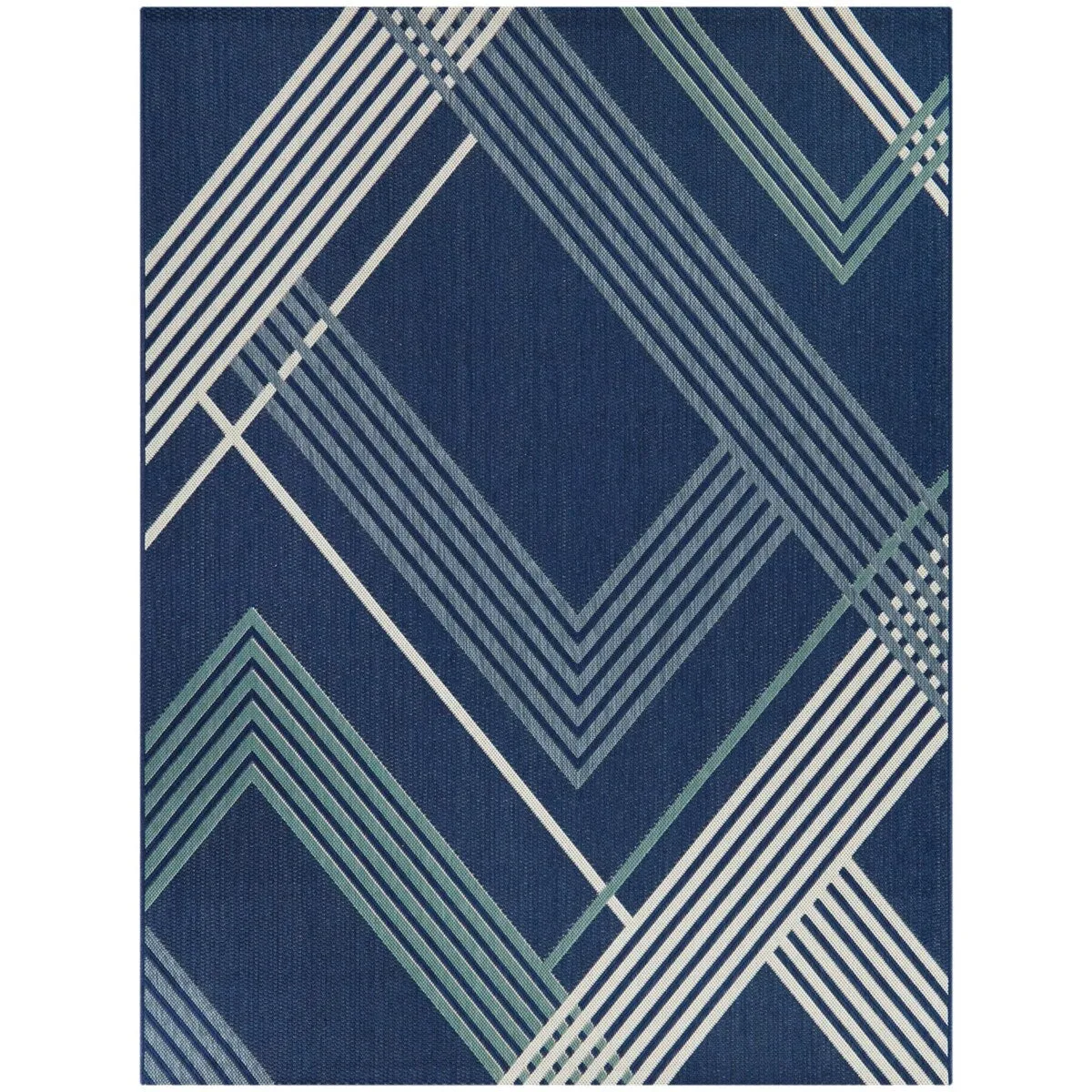 Mandel Modern Stripe Indoor/Outdoor Area Rug