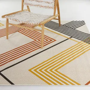 Mandel Modern Stripe Indoor/Outdoor Area Rug