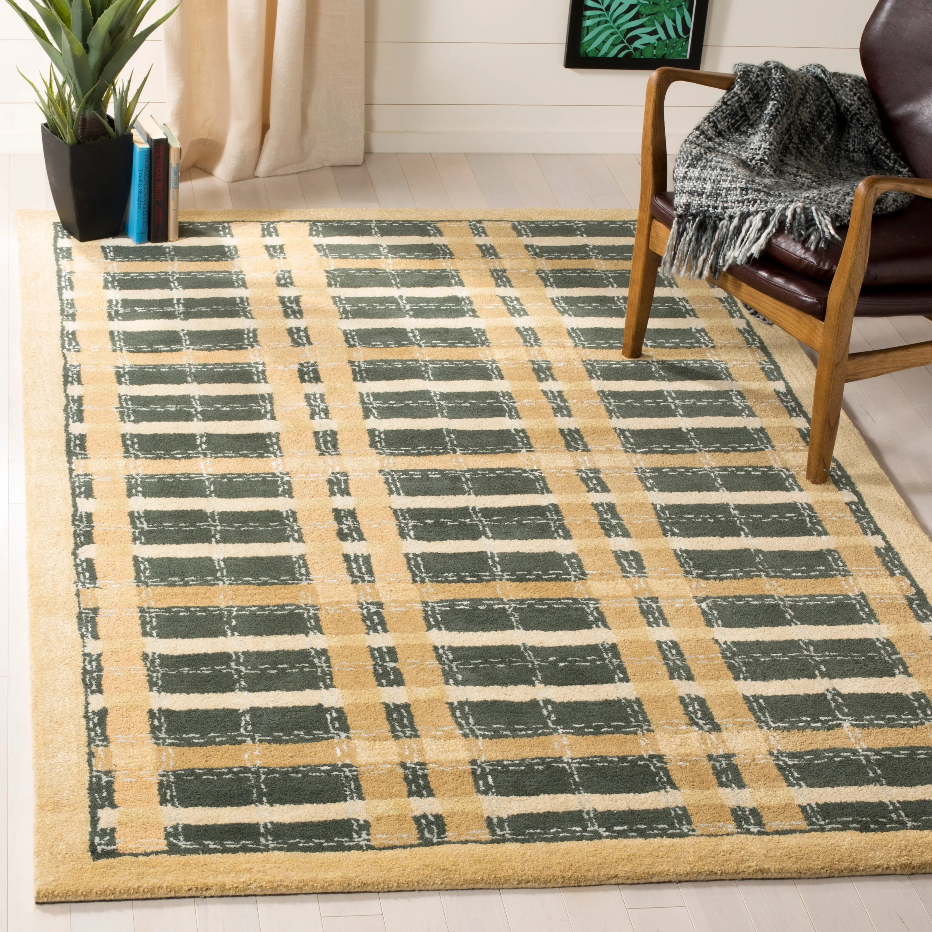 Martha Stewart by SAFAVIEH Colorweave Plaid Wool/ Viscose Rug