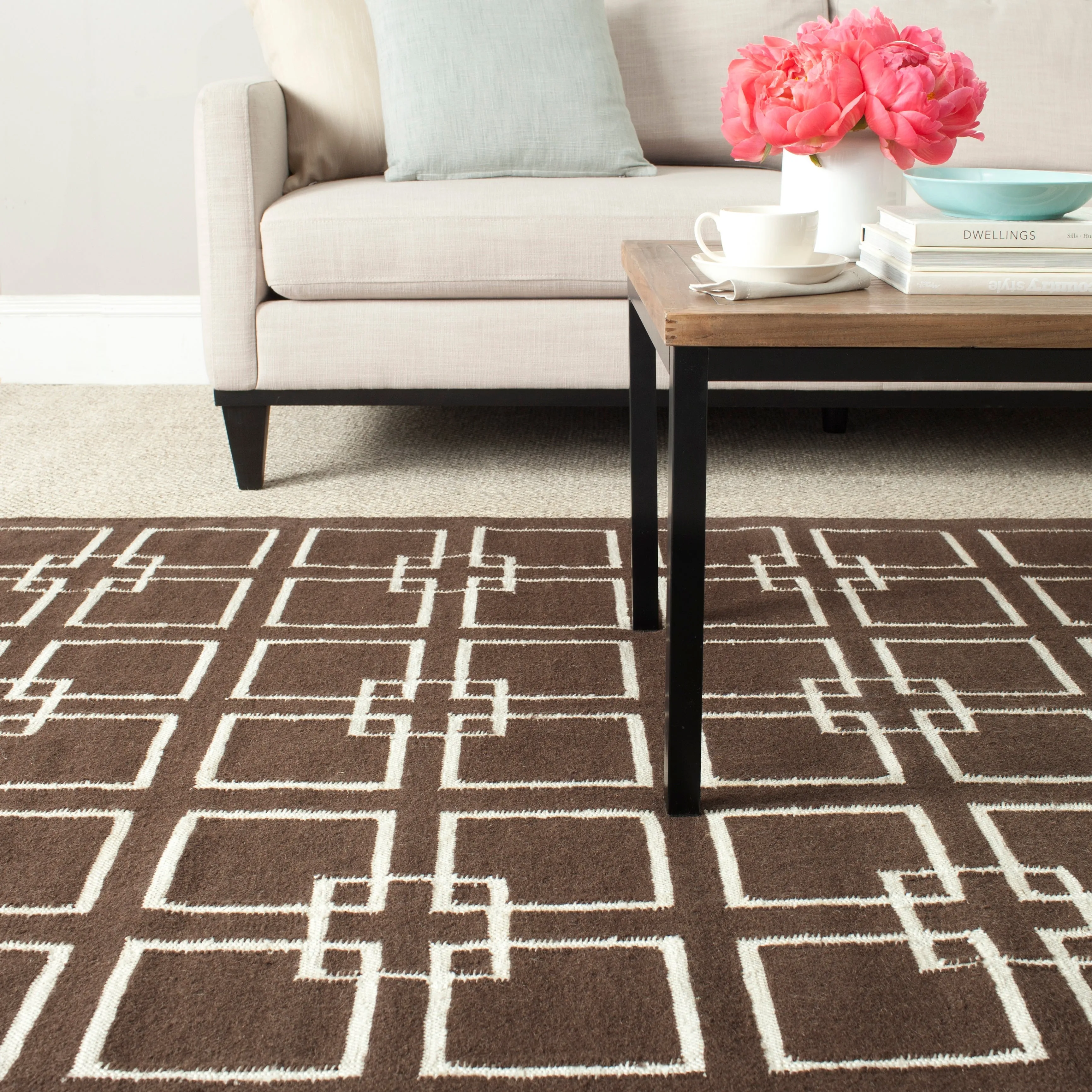 Martha Stewart by SAFAVIEH Square Dance Wool/ Banana Silk Rug