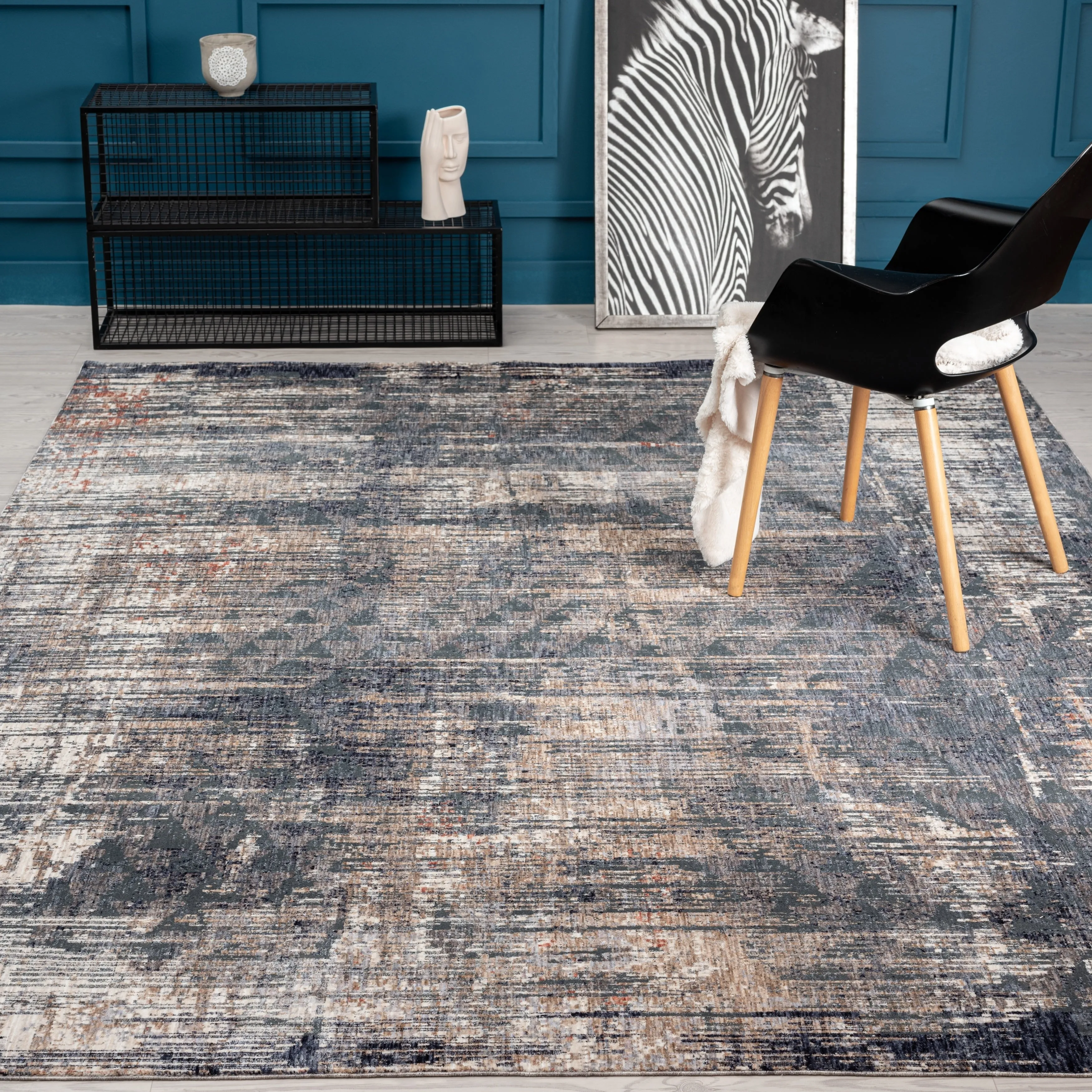 Midnight Abstract Area Rug