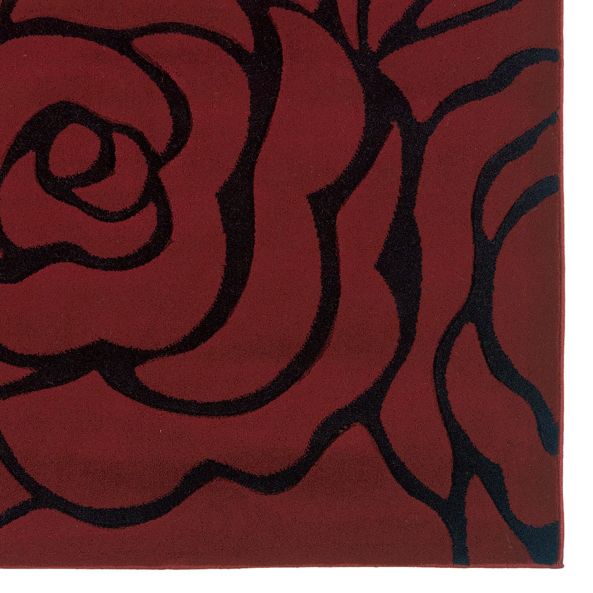 Milan Garnet/Black Floral Area Rug