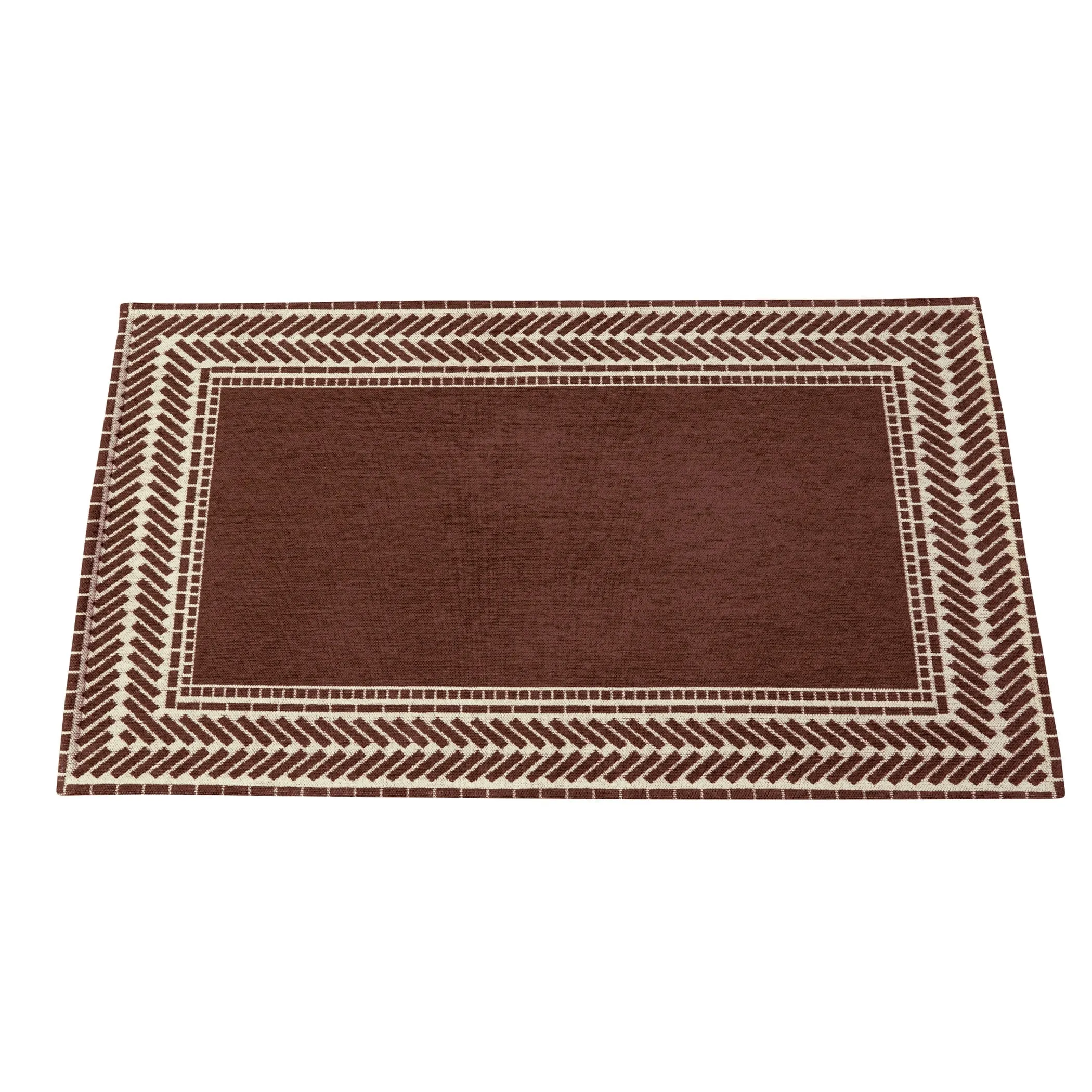 Modern Border Chenille Accent Rug