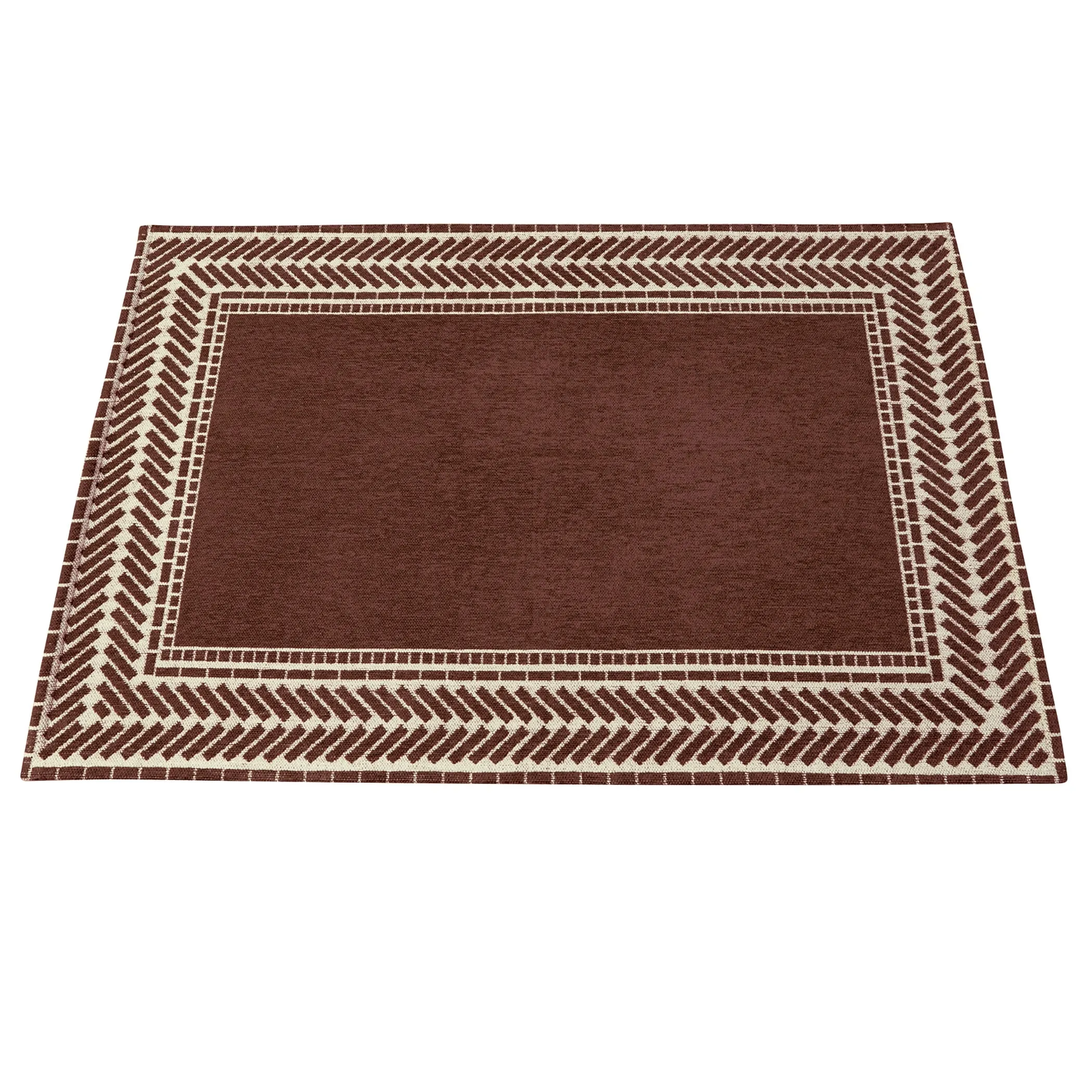 Modern Border Chenille Accent Rug