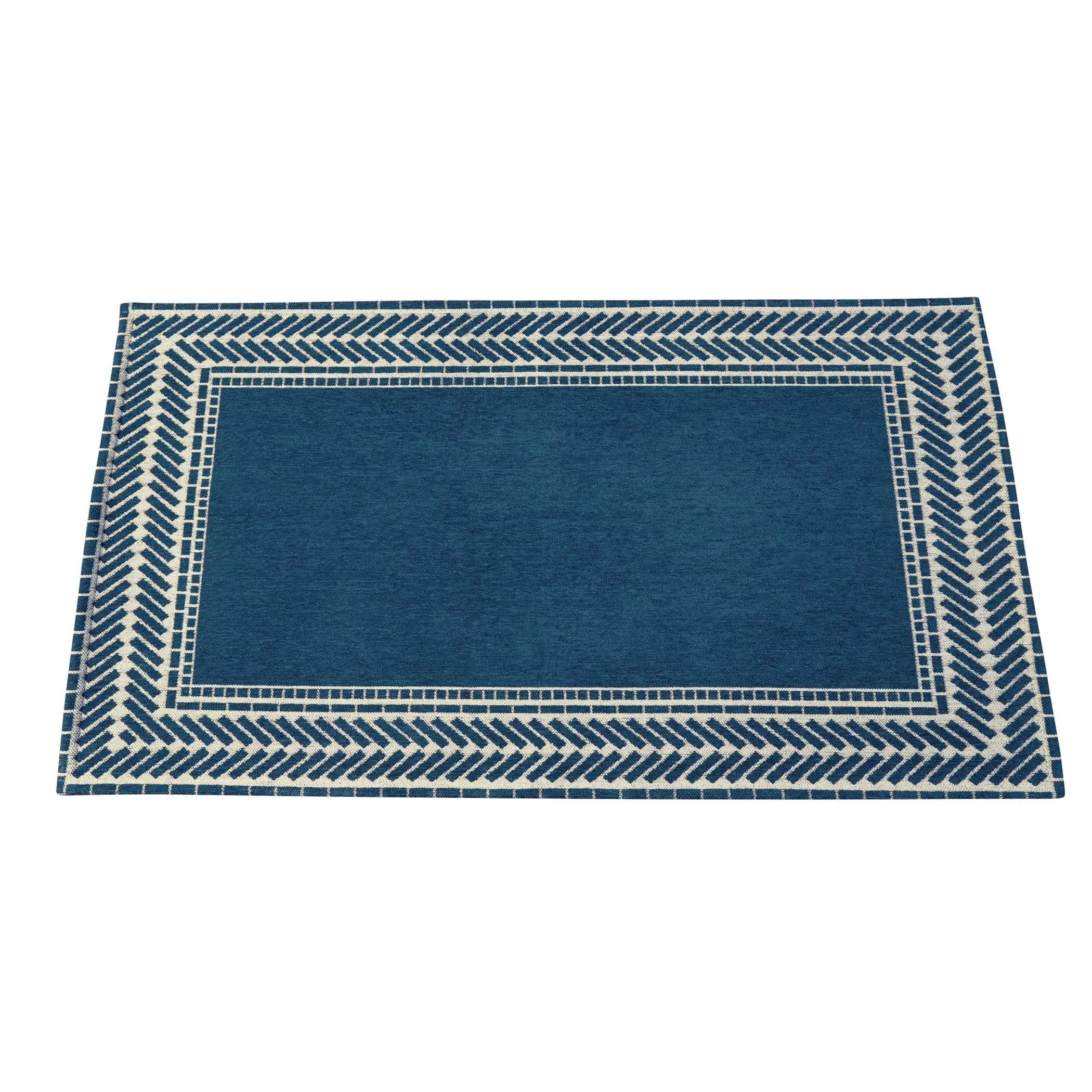 Modern Border Chenille Accent Rug
