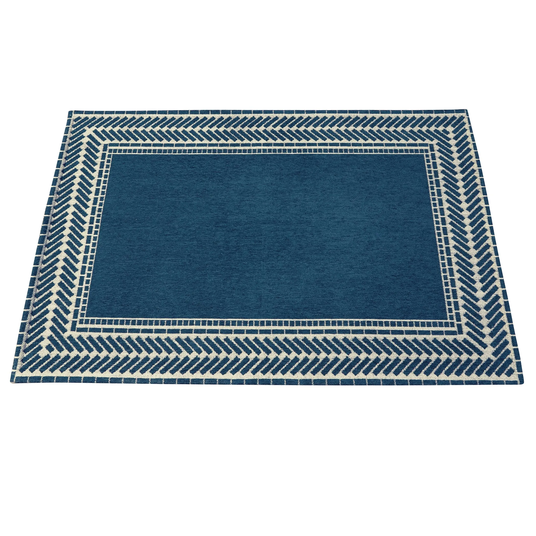 Modern Border Chenille Accent Rug
