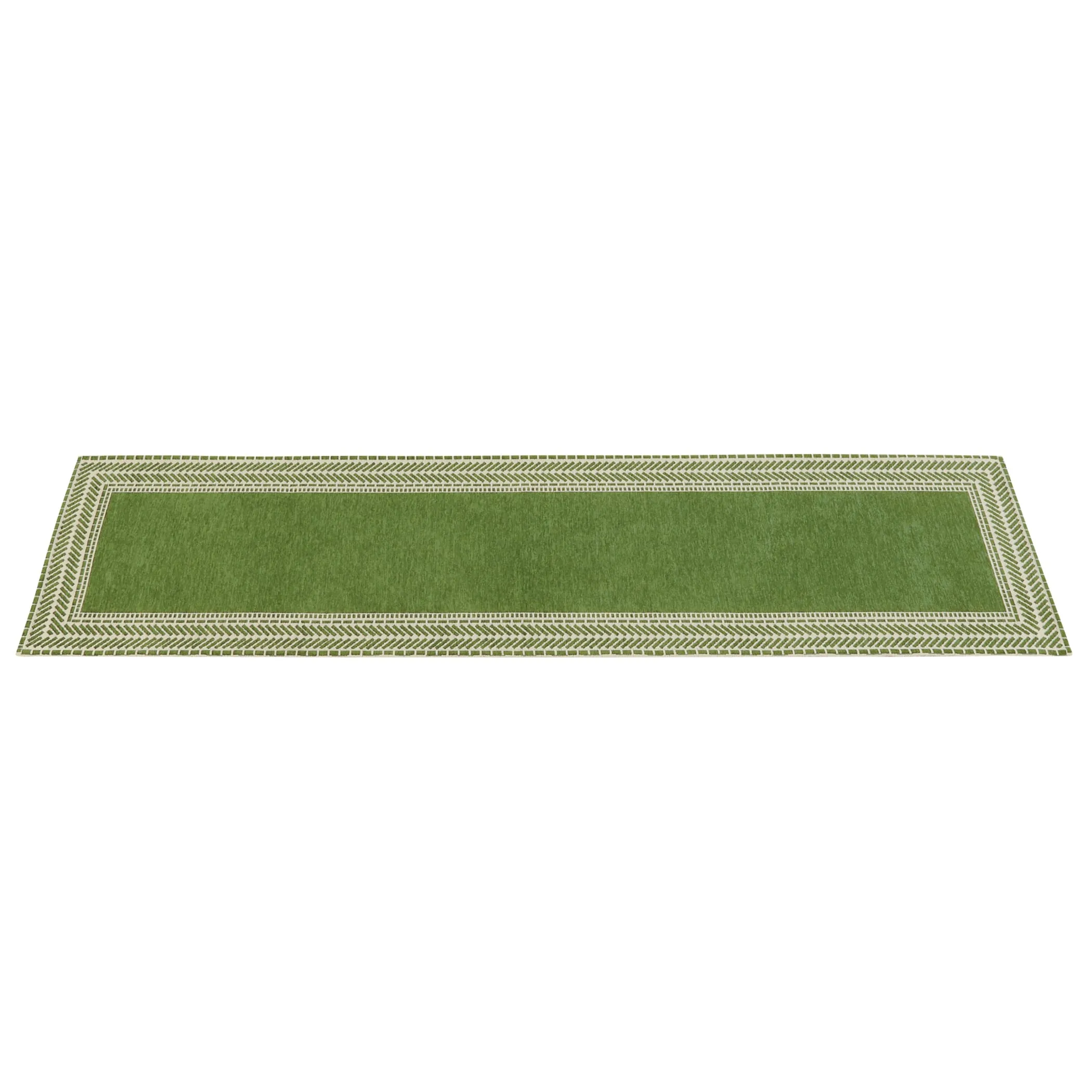 Modern Border Chenille Accent Rug