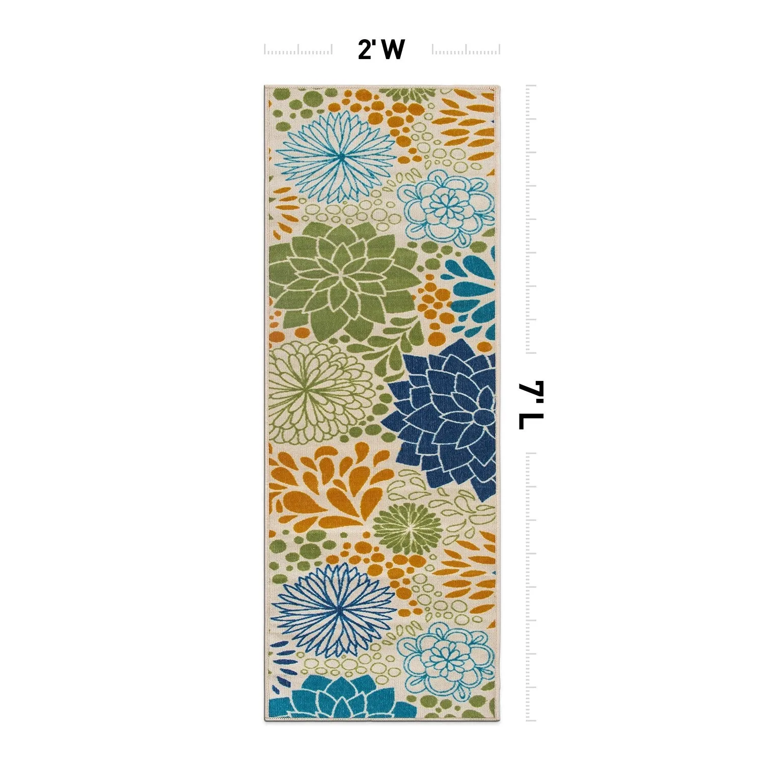 Modern Floral Circles Flatweave Indoor/Outdoor Area Rug