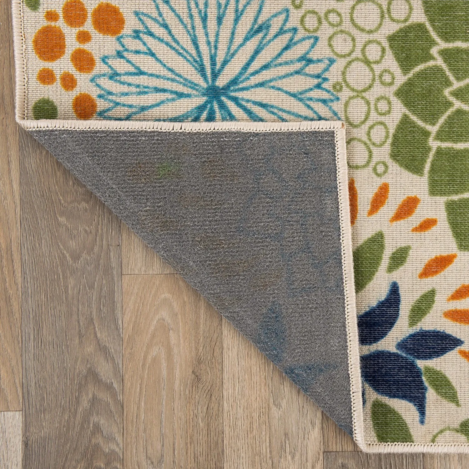 Modern Floral Circles Flatweave Indoor/Outdoor Area Rug