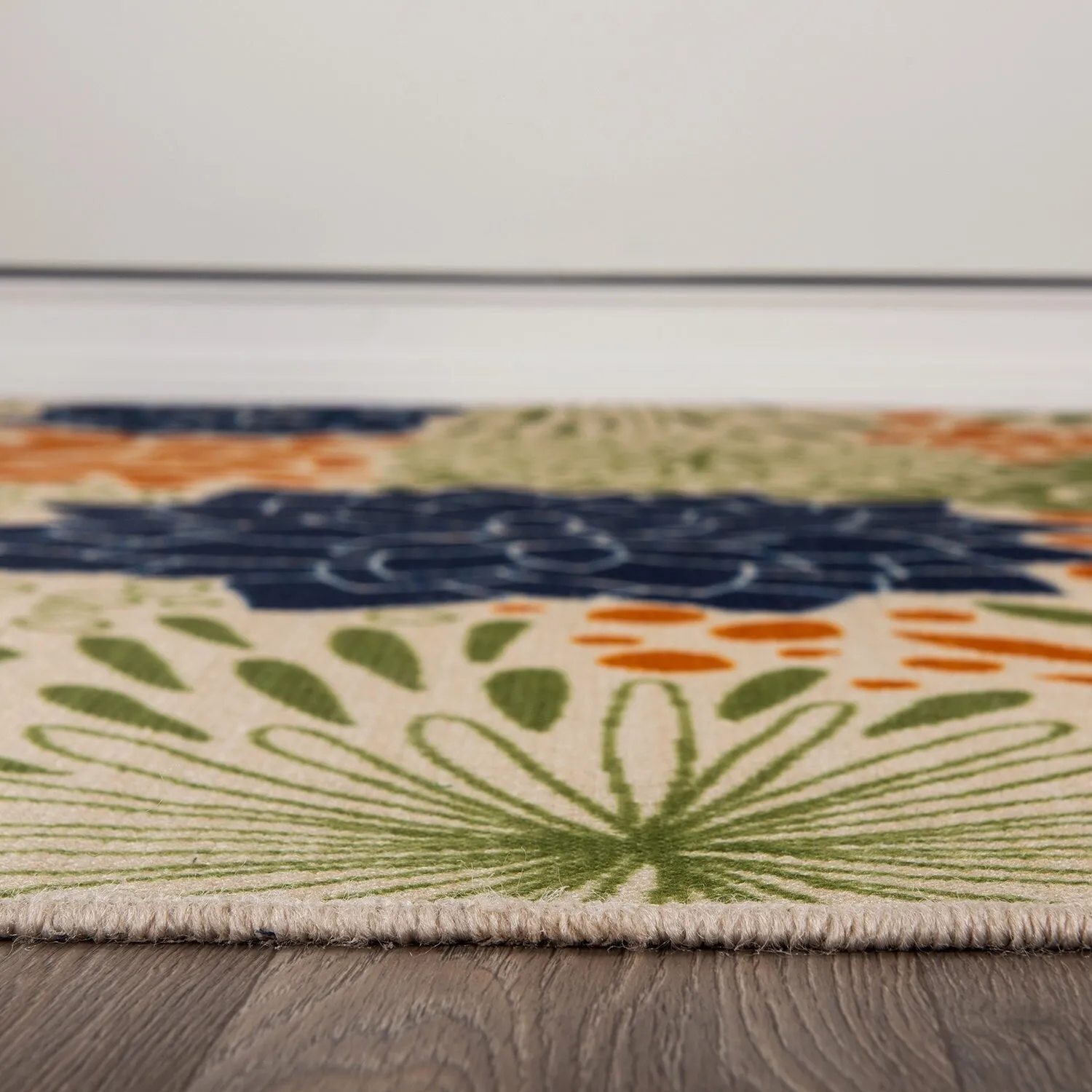 Modern Floral Circles Flatweave Indoor/Outdoor Area Rug