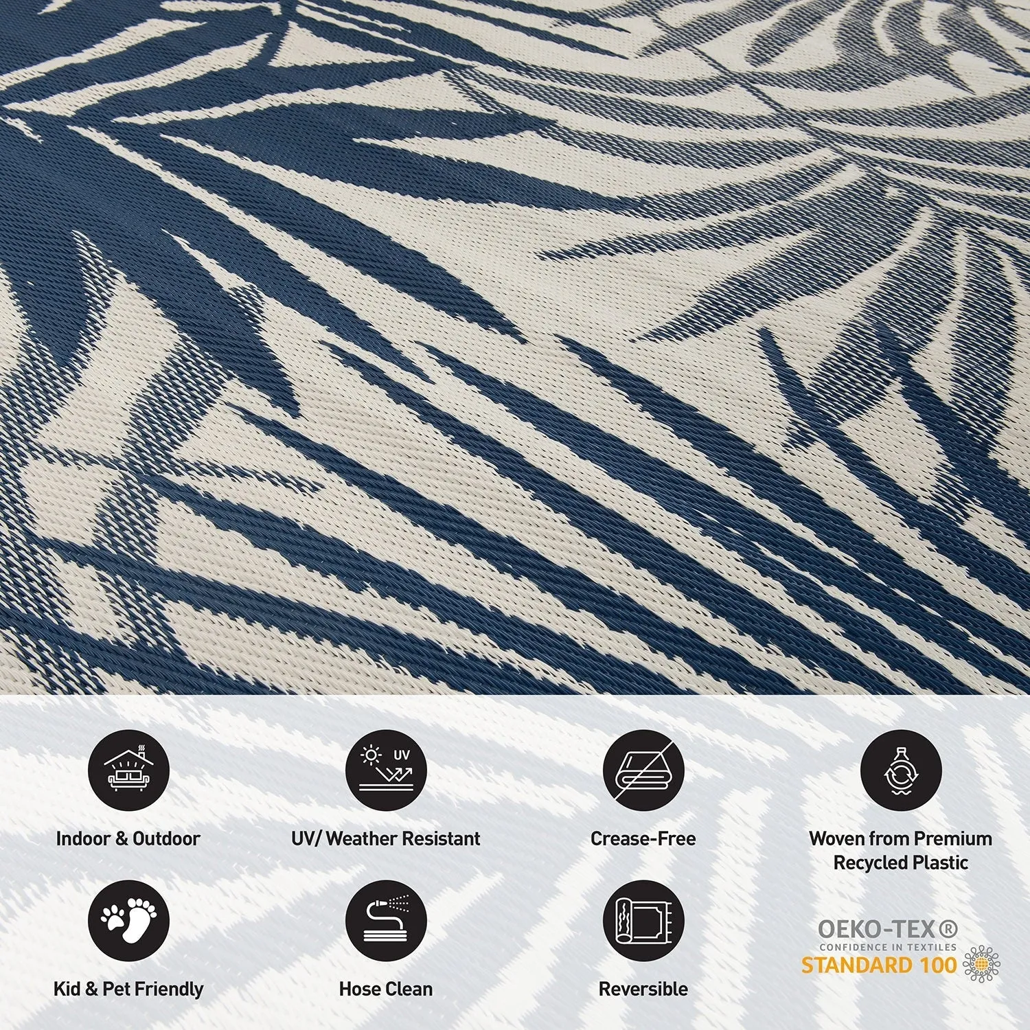 Modern Floral Reversible Plastic Outdoor Rugs