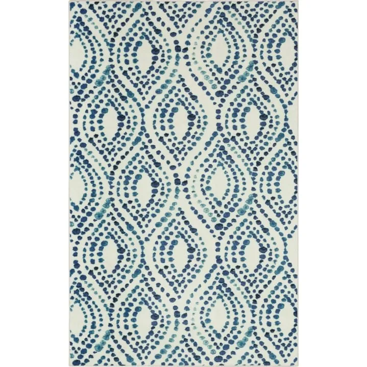 Mohawk Home Dotted Navy Ogee Area Rug