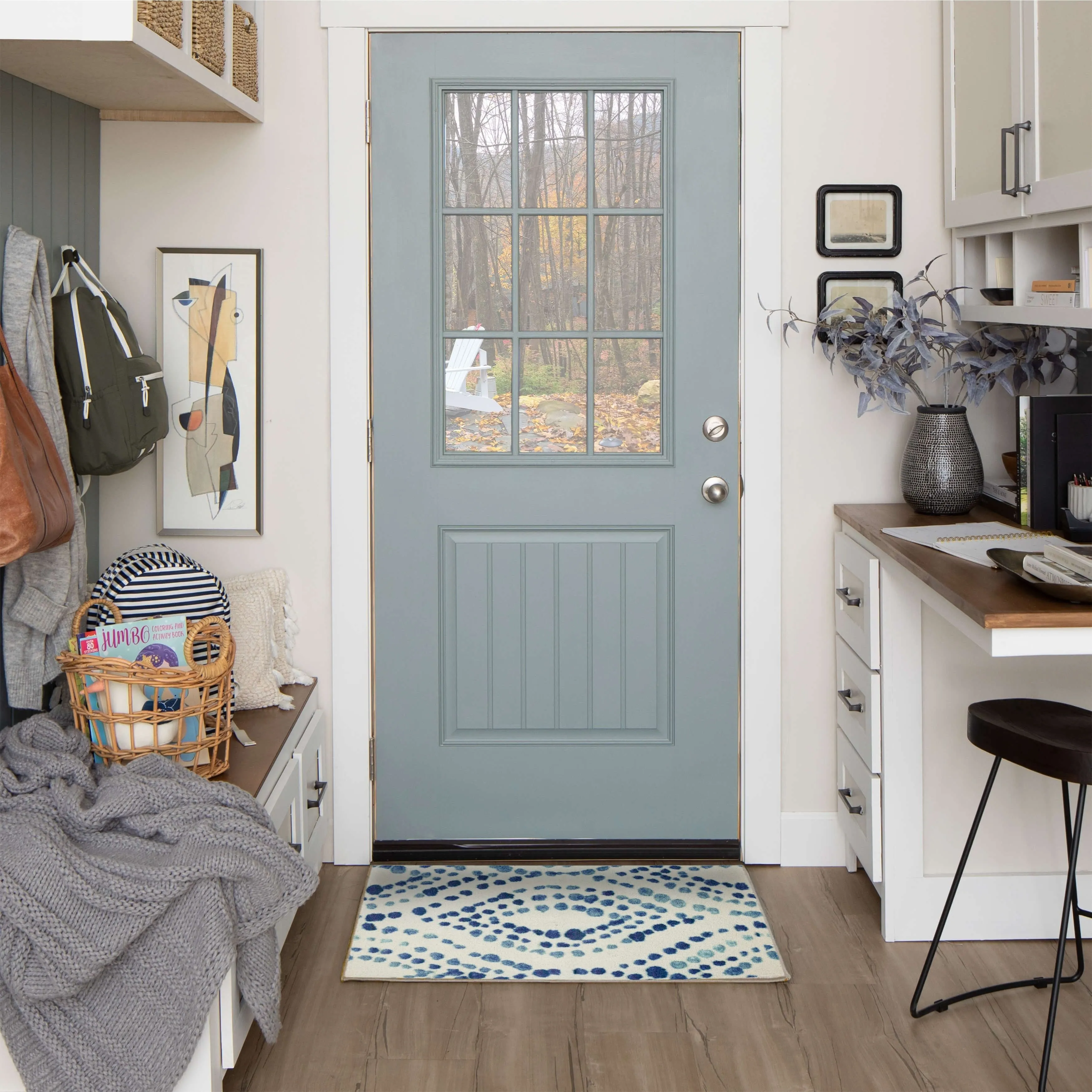 Mohawk Home Dotted Navy Ogee Area Rug
