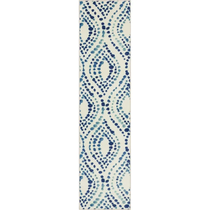 Mohawk Home Dotted Navy Ogee Area Rug