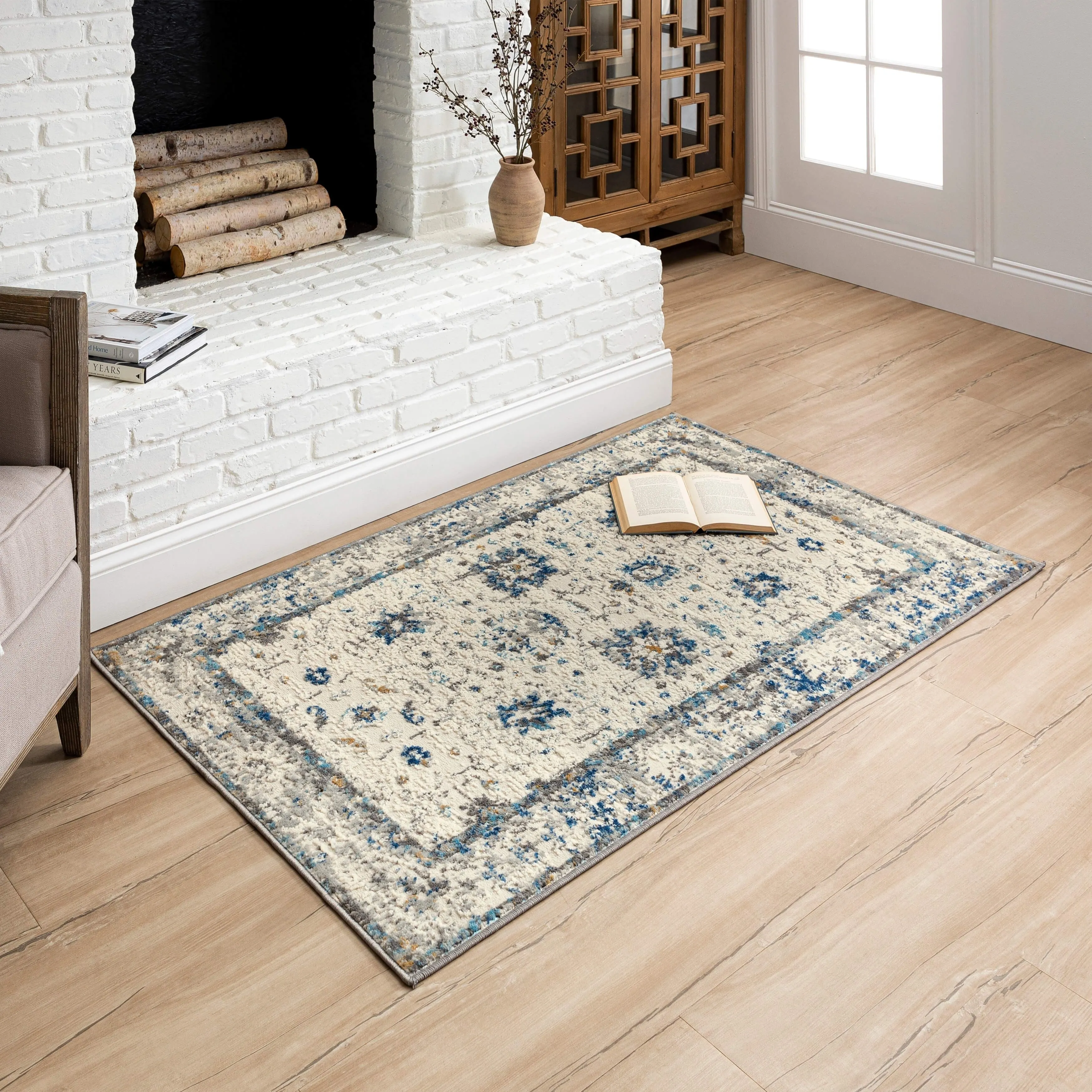 Mohawk Home Fredia Floral Ornamental Woven Area Rug
