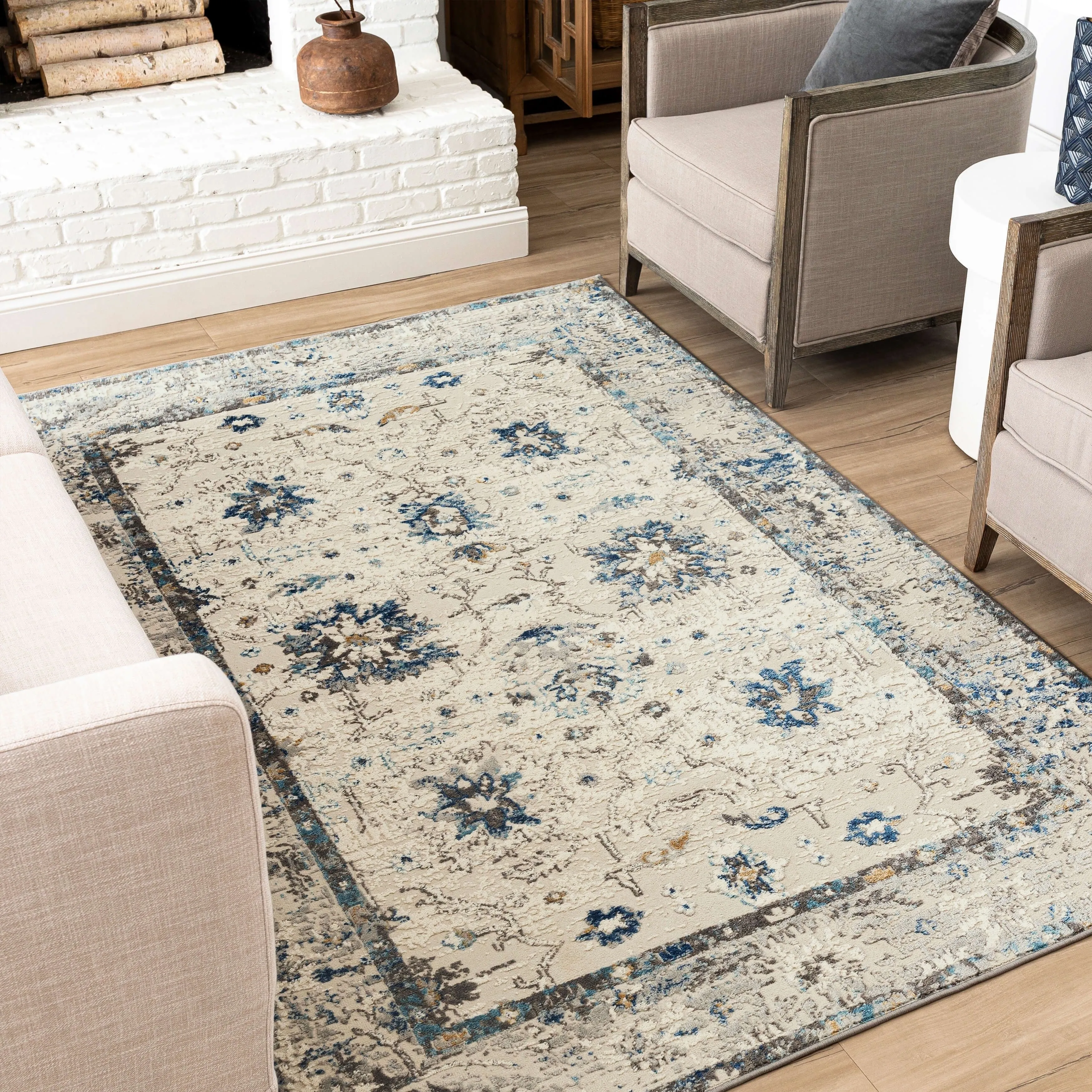 Mohawk Home Fredia Floral Ornamental Woven Area Rug