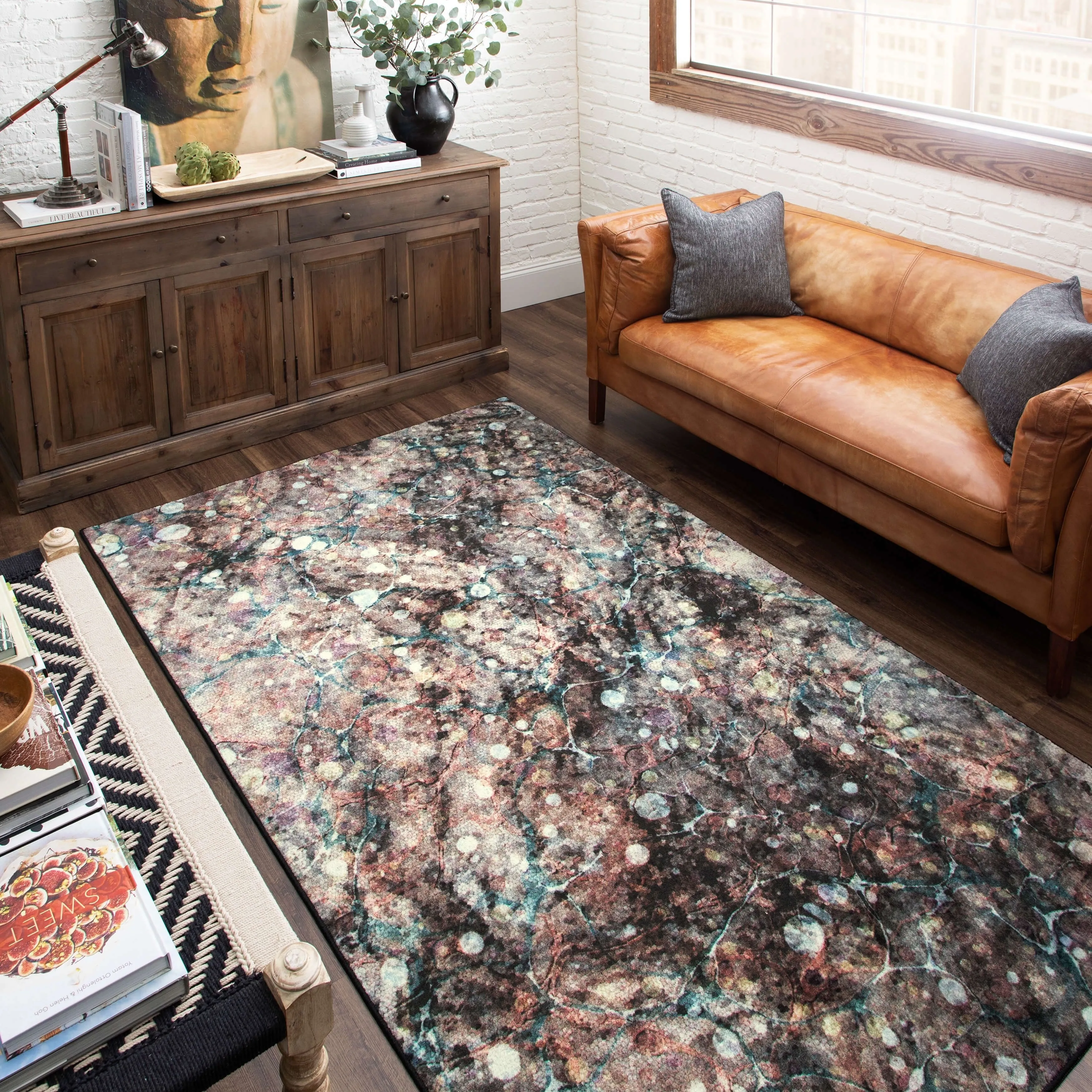 Mohawk Home Layered Marble Abstract Area Rug