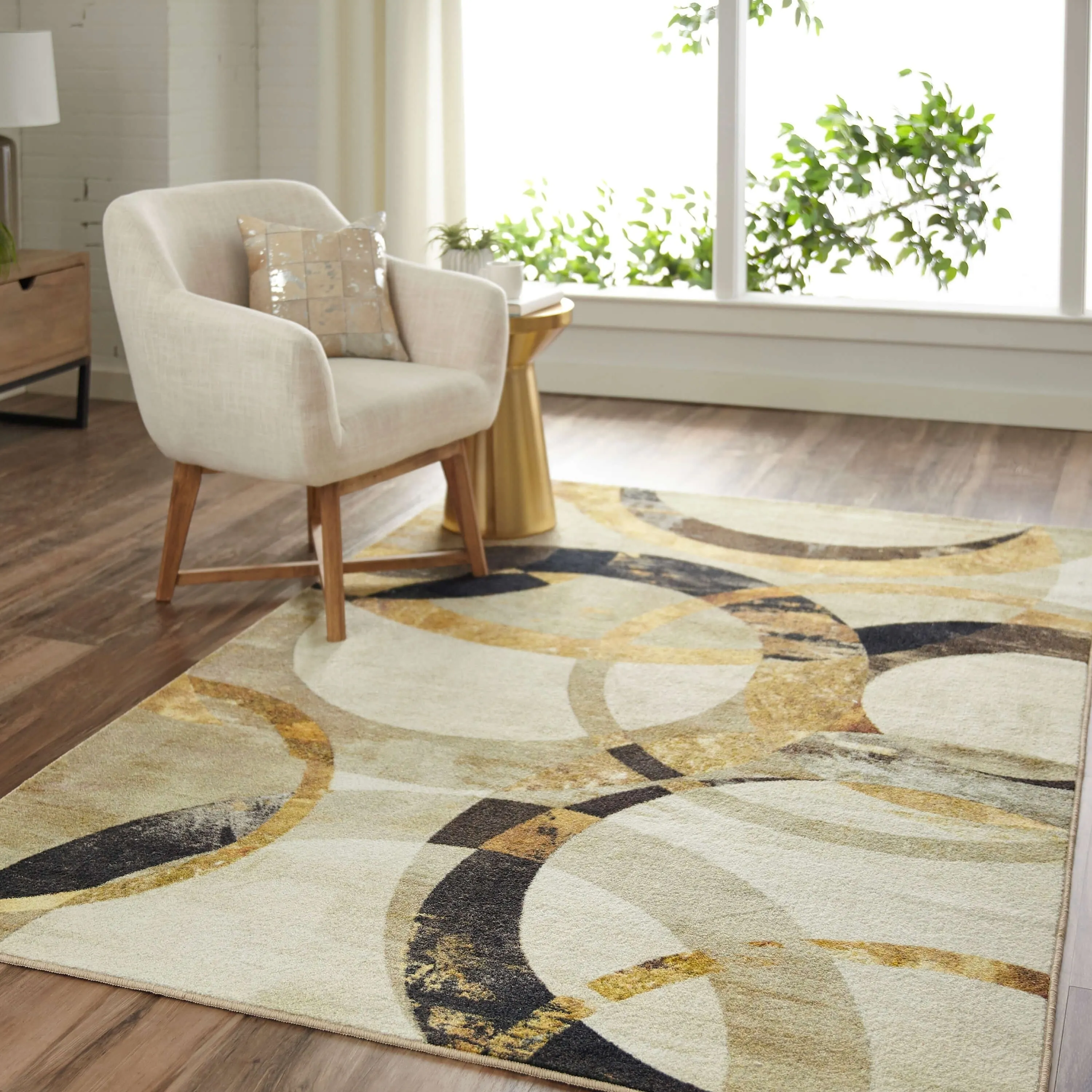 Mohawk Home Mirrored Rings Abstract Area Rug