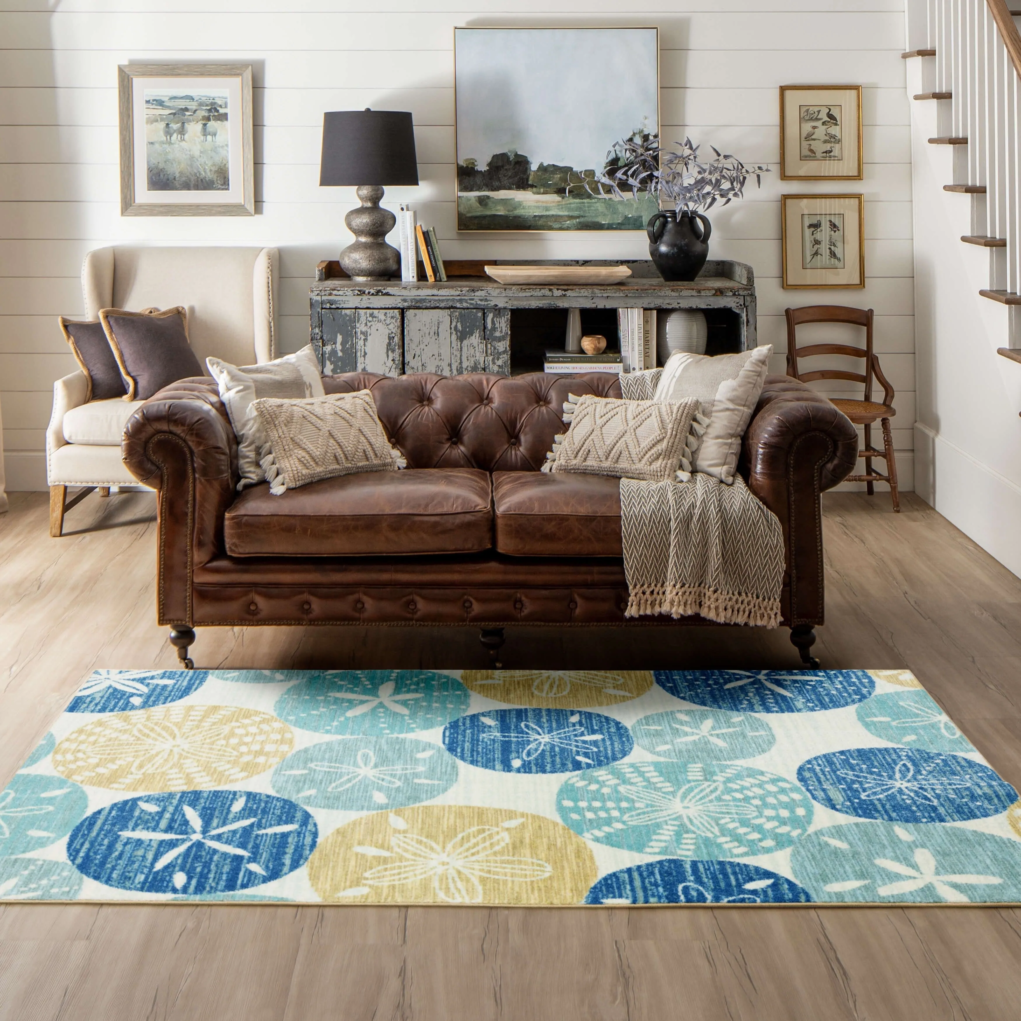 Mohawk home Multi Sand Dollar Tan Area Rug