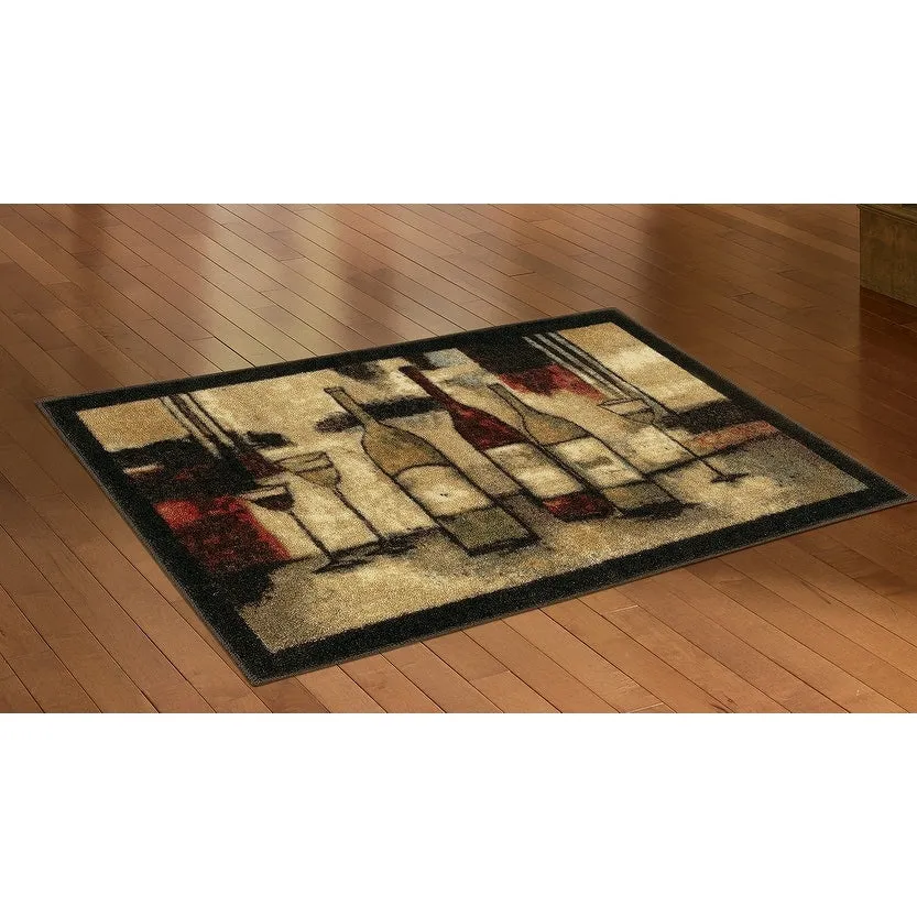 Mohawk Home New Wave Wine and Glasses Kitchen Mat