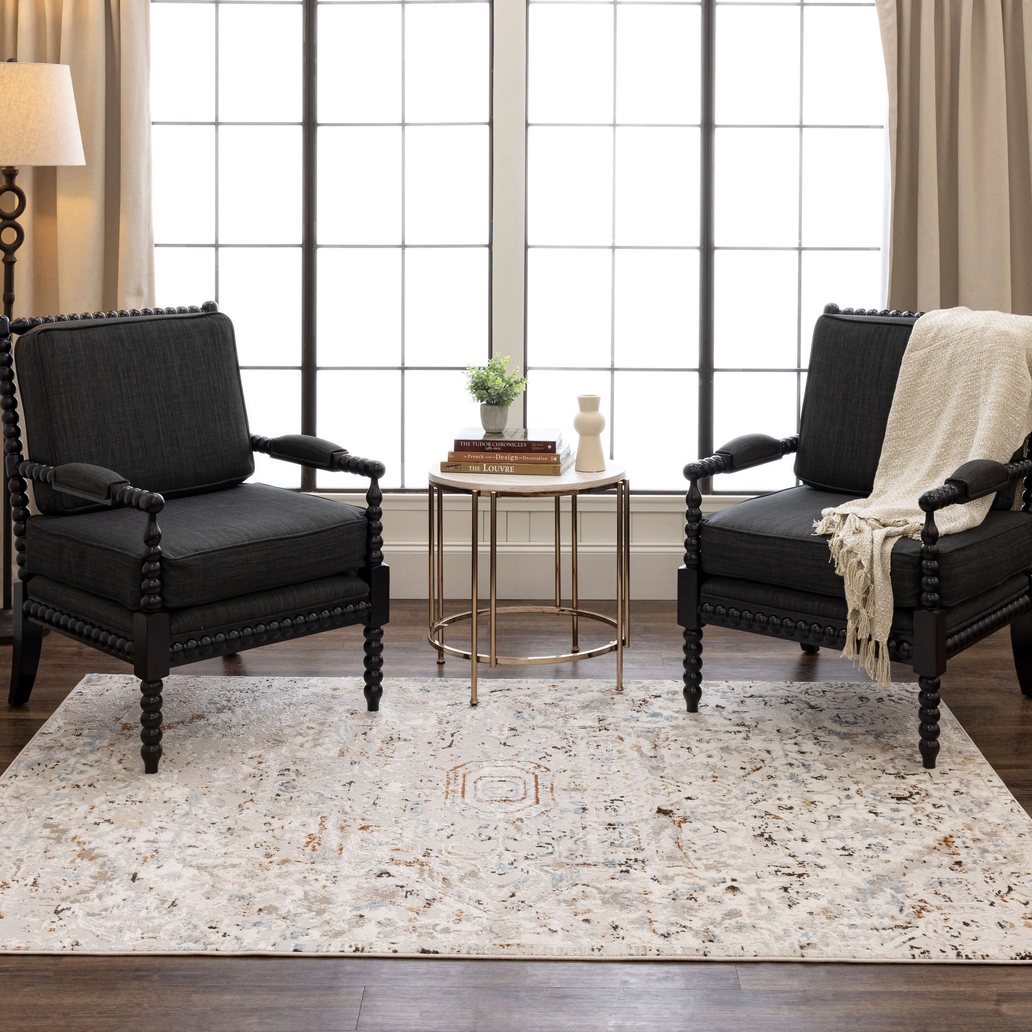 Mohawk Home Paris Floral Ornamental Medallion Woven Area Rug