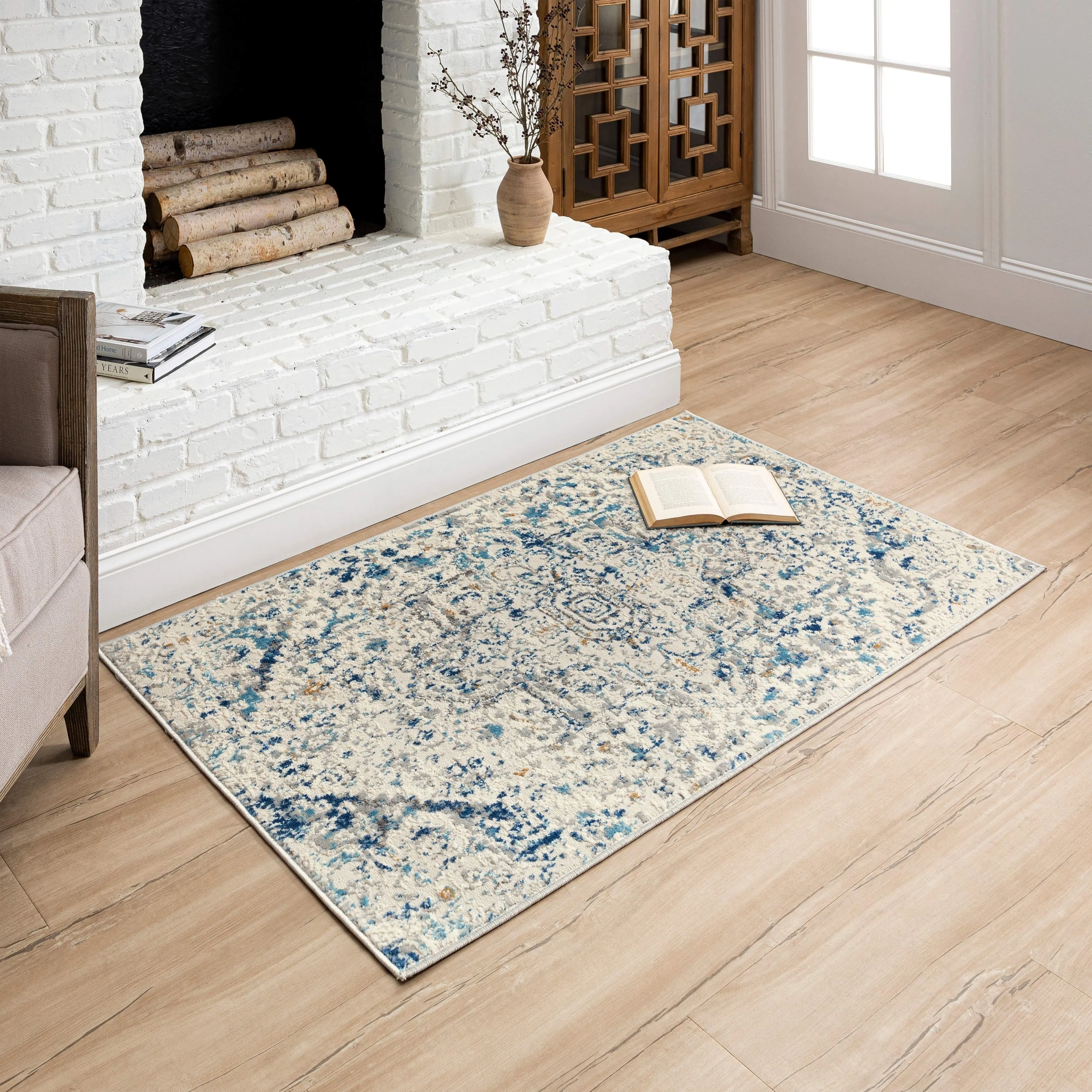 Mohawk Home Paris Floral Ornamental Medallion Woven Area Rug