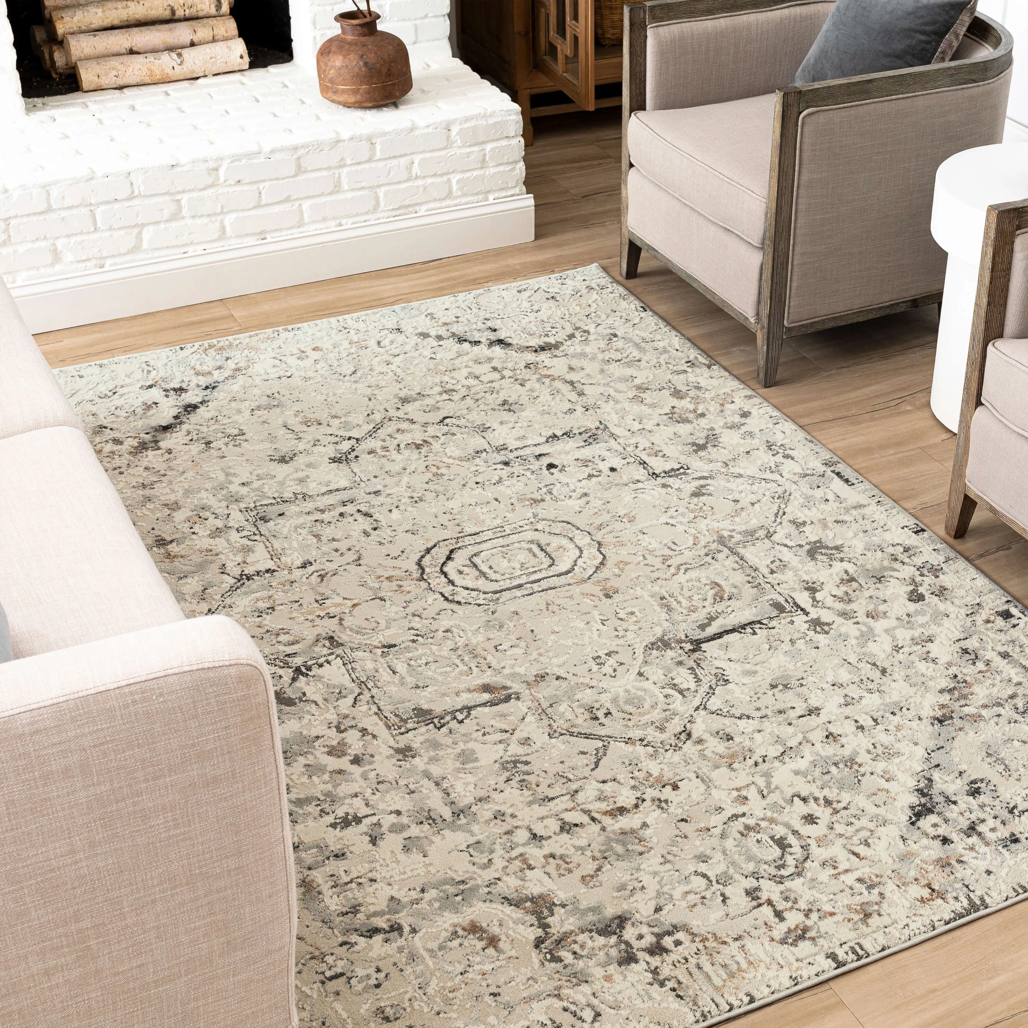 Mohawk Home Paris Floral Ornamental Medallion Woven Area Rug