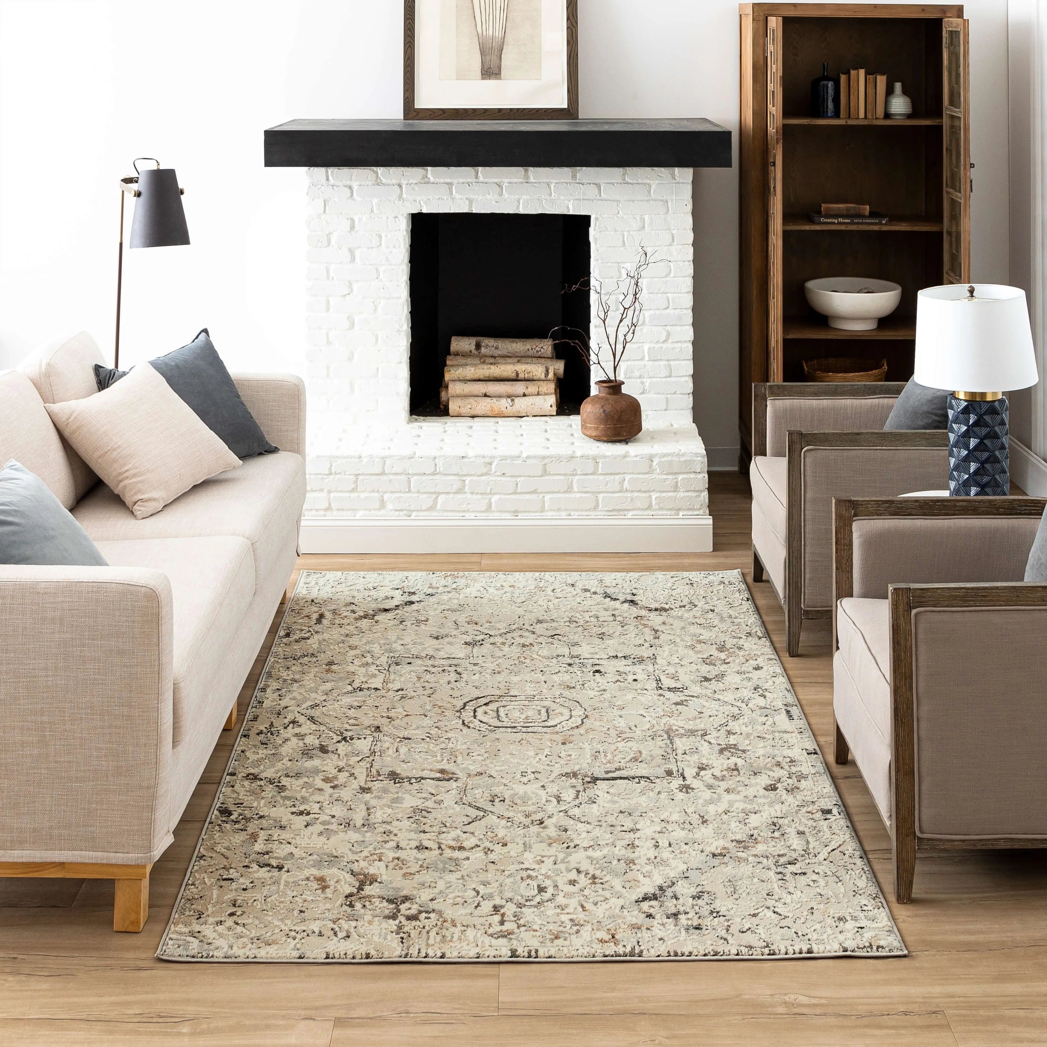 Mohawk Home Paris Floral Ornamental Medallion Woven Area Rug