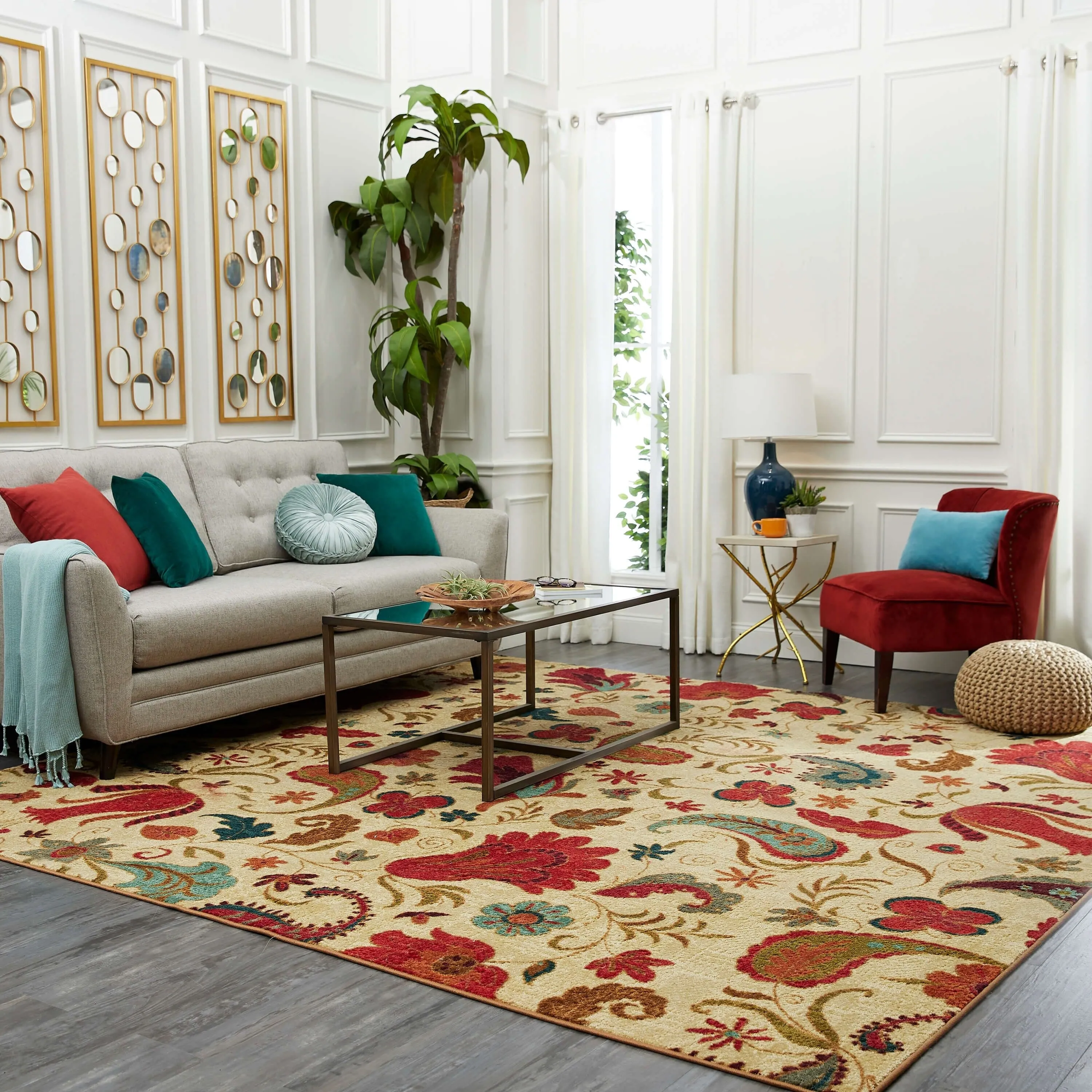 Mohawk Home Strata Tropical Floral Paisley Area Rug