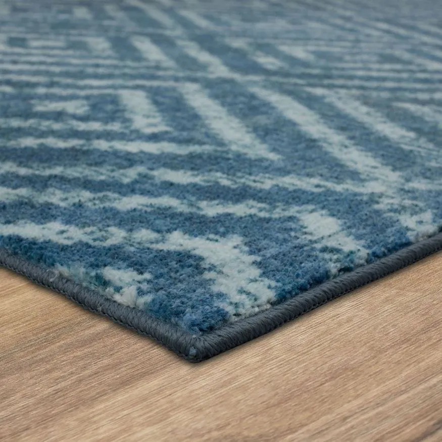 Mohawk Home Teal Geometric Distressed Diamond Area Rug