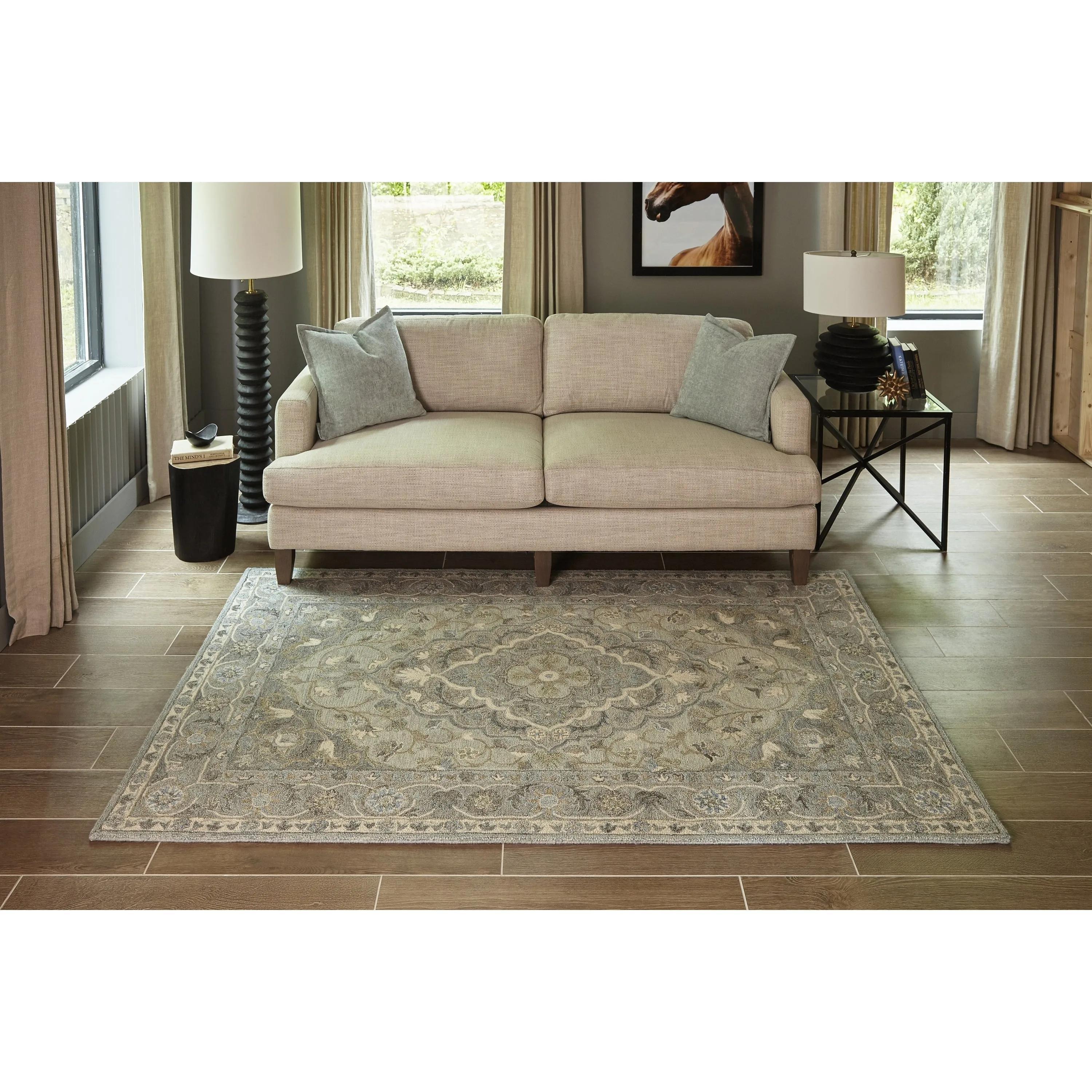 Momeni Tangier Hand Tufted Wool Traditional Medallion Area Rug