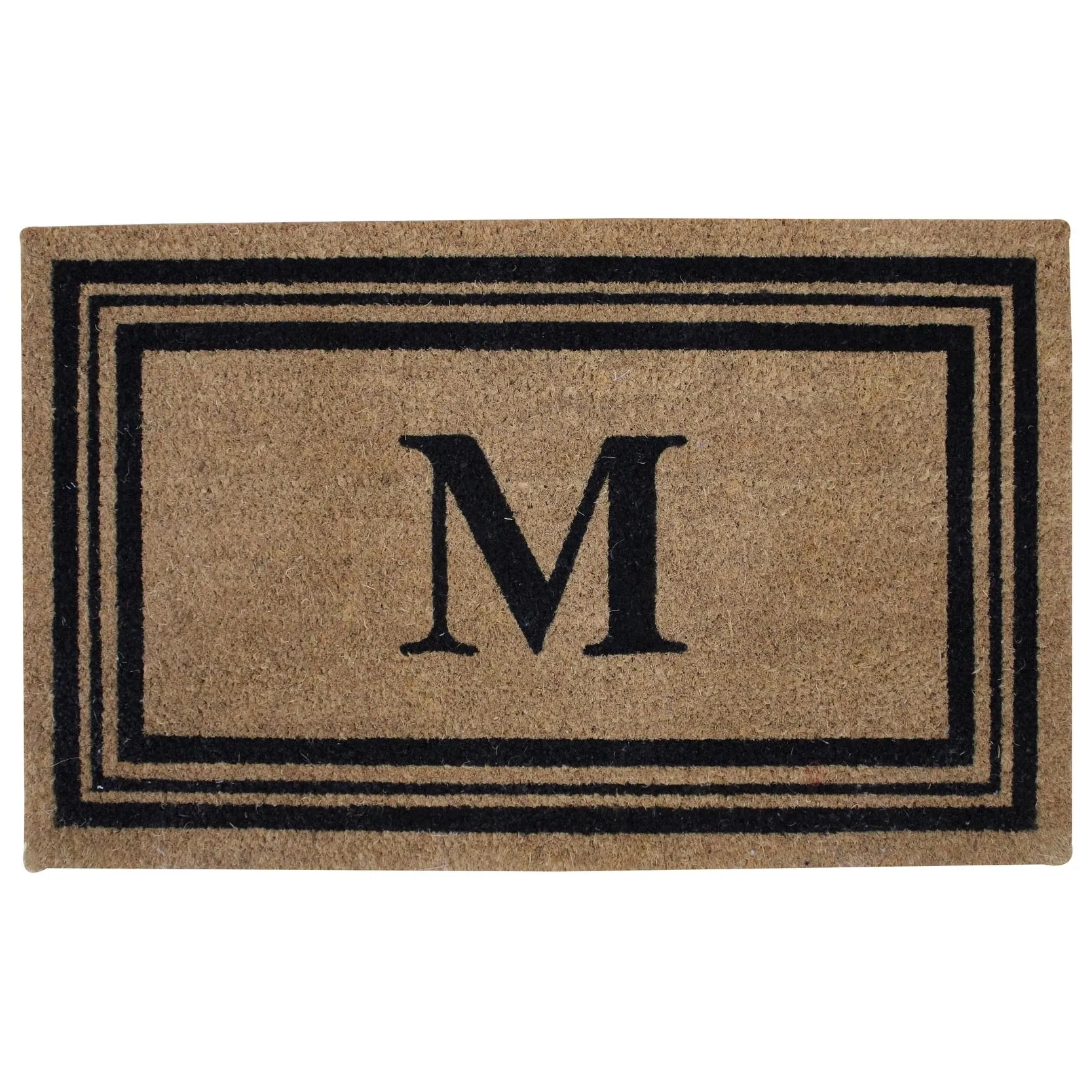 Monogram Printed Coir Doormat Welcome Mat Outdoor Rug Durable. Non slip Letters 18x28