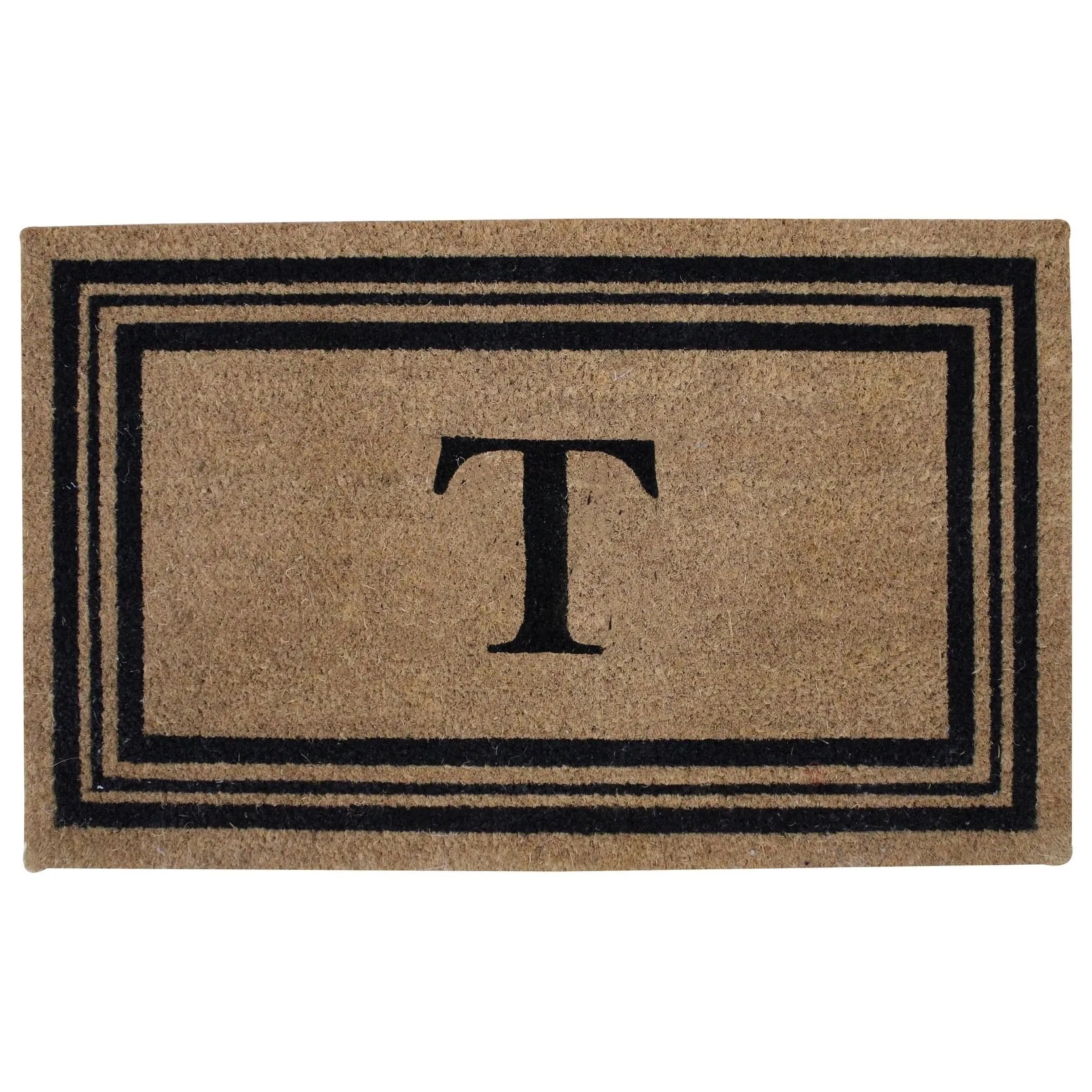 Monogram Printed Coir Doormat Welcome Mat Outdoor Rug Durable. Non slip Letters 18x28