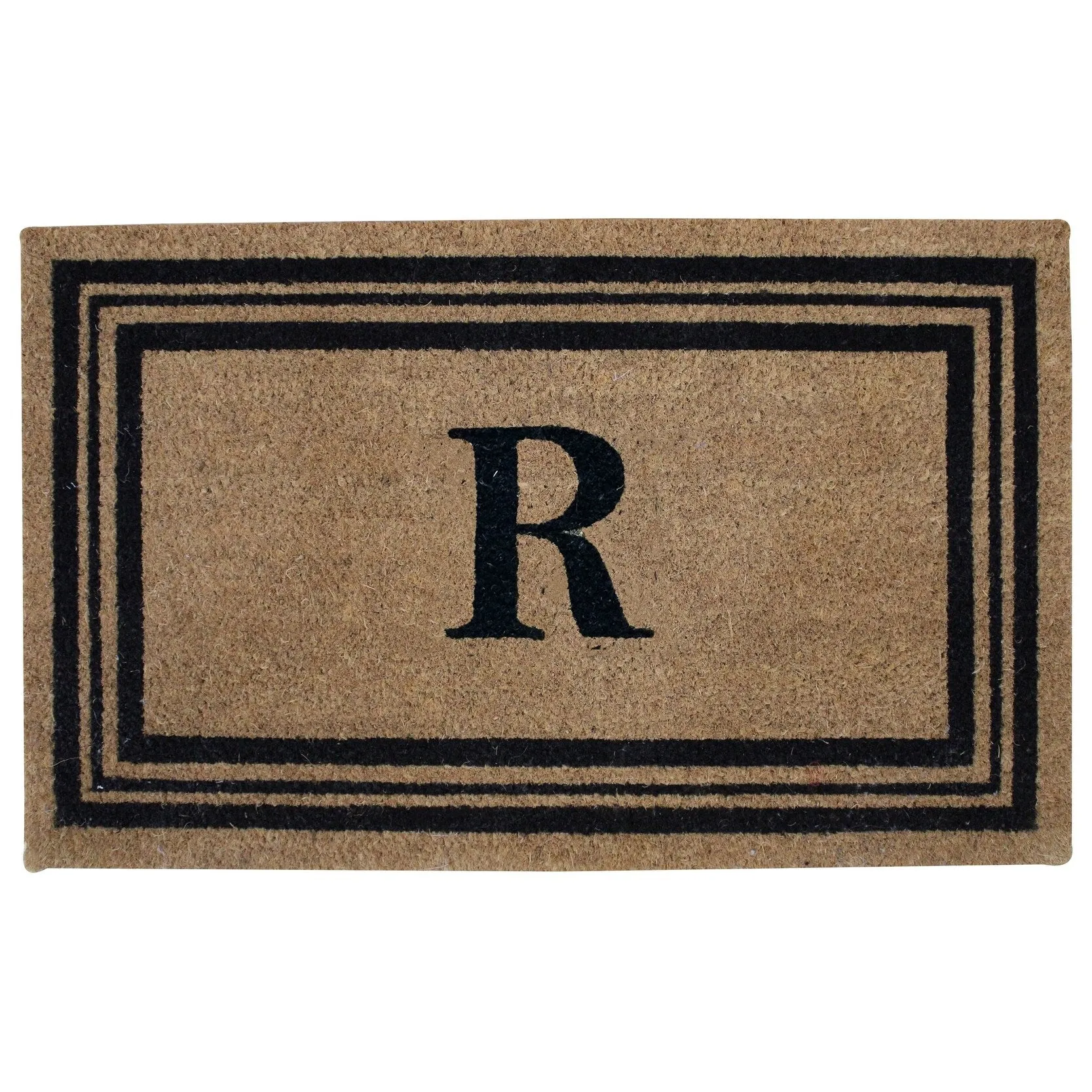 Monogram Printed Coir Doormat Welcome Mat Outdoor Rug Durable. Non slip Letters 18x28