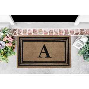 Monogram Printed Coir Doormat Welcome Mat Outdoor Rug Durable. Non slip Letters 18x28