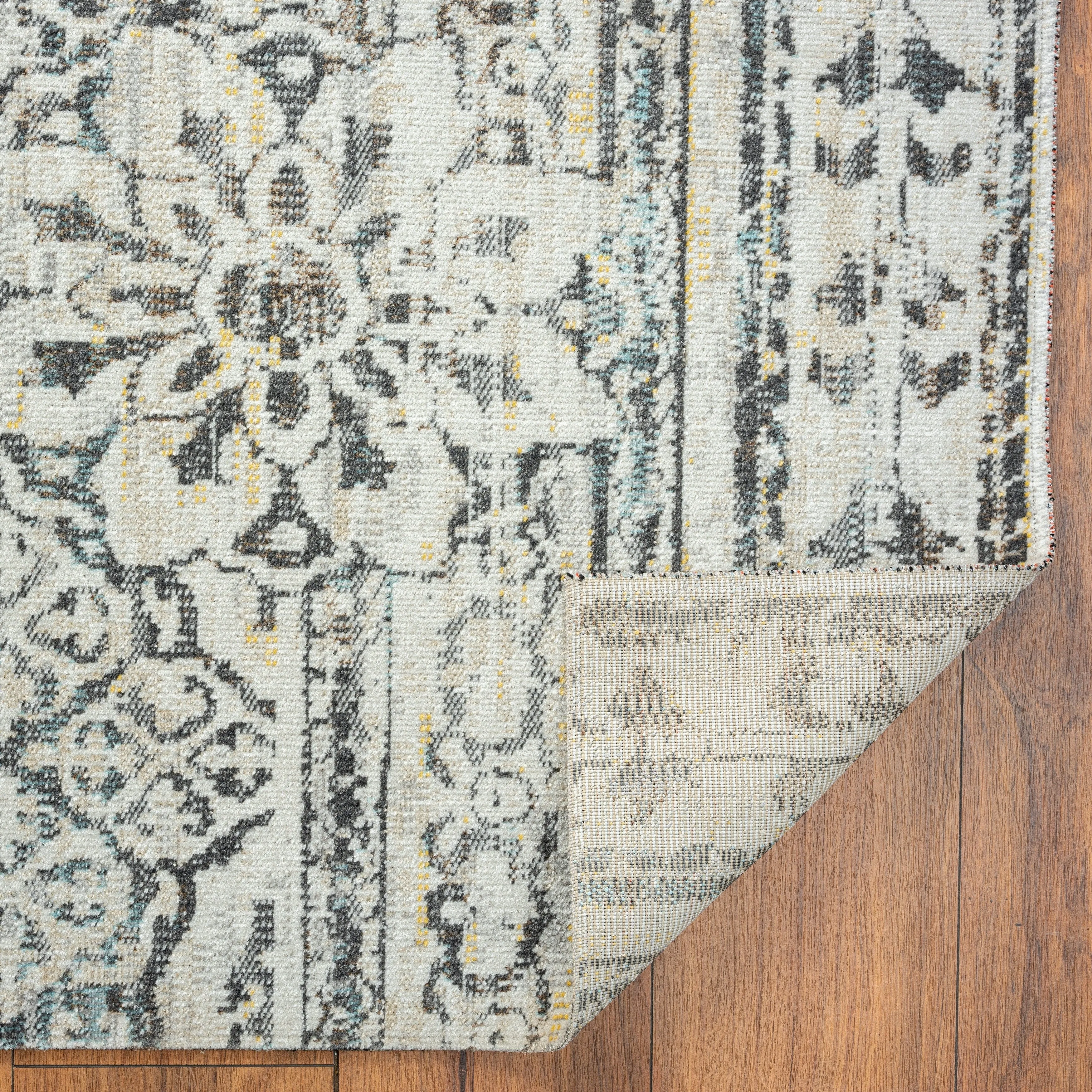N Natori 24-Seven Outdoor/Indoor Ivory/Light Blue Area Rug