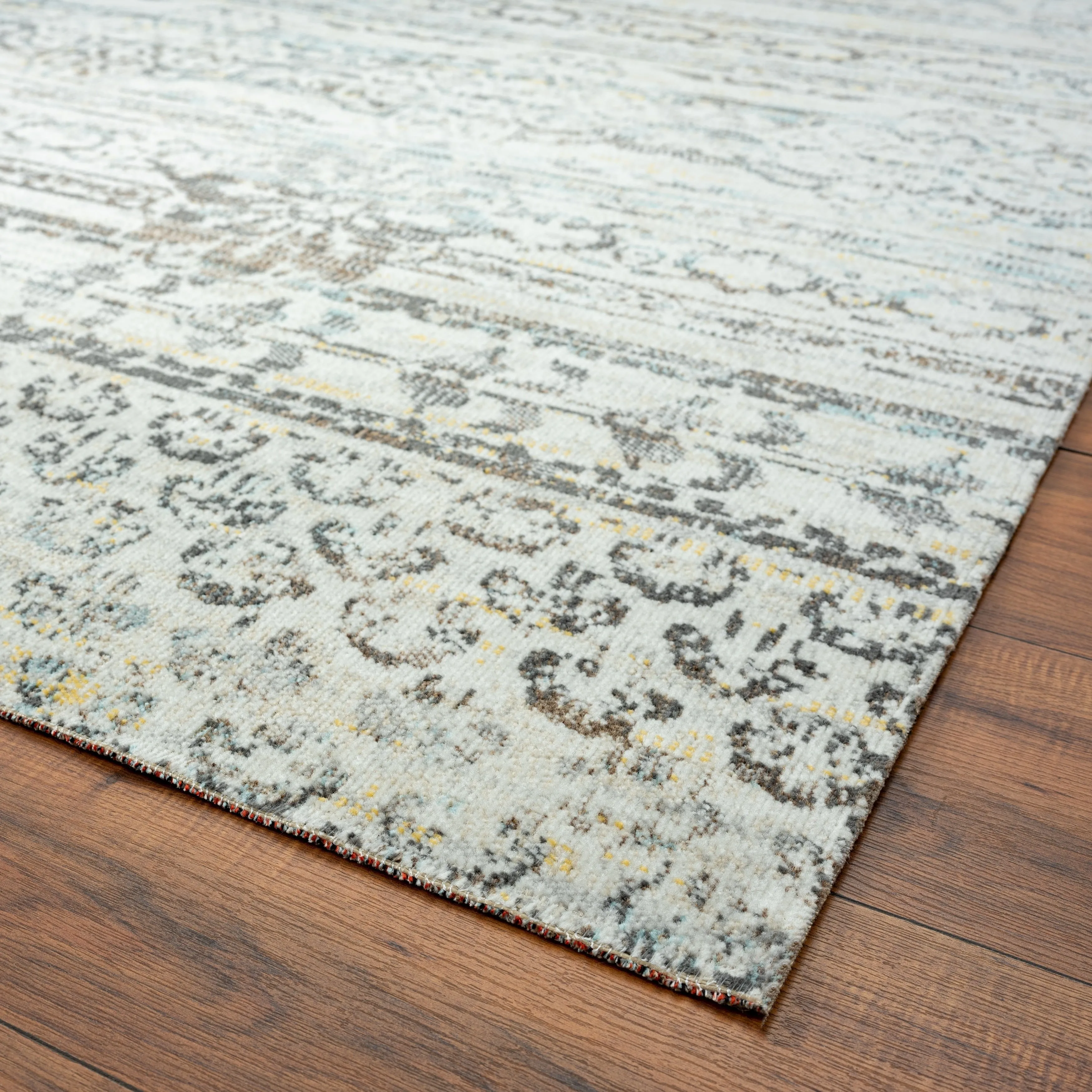 N Natori 24-Seven Outdoor/Indoor Ivory/Light Blue Area Rug