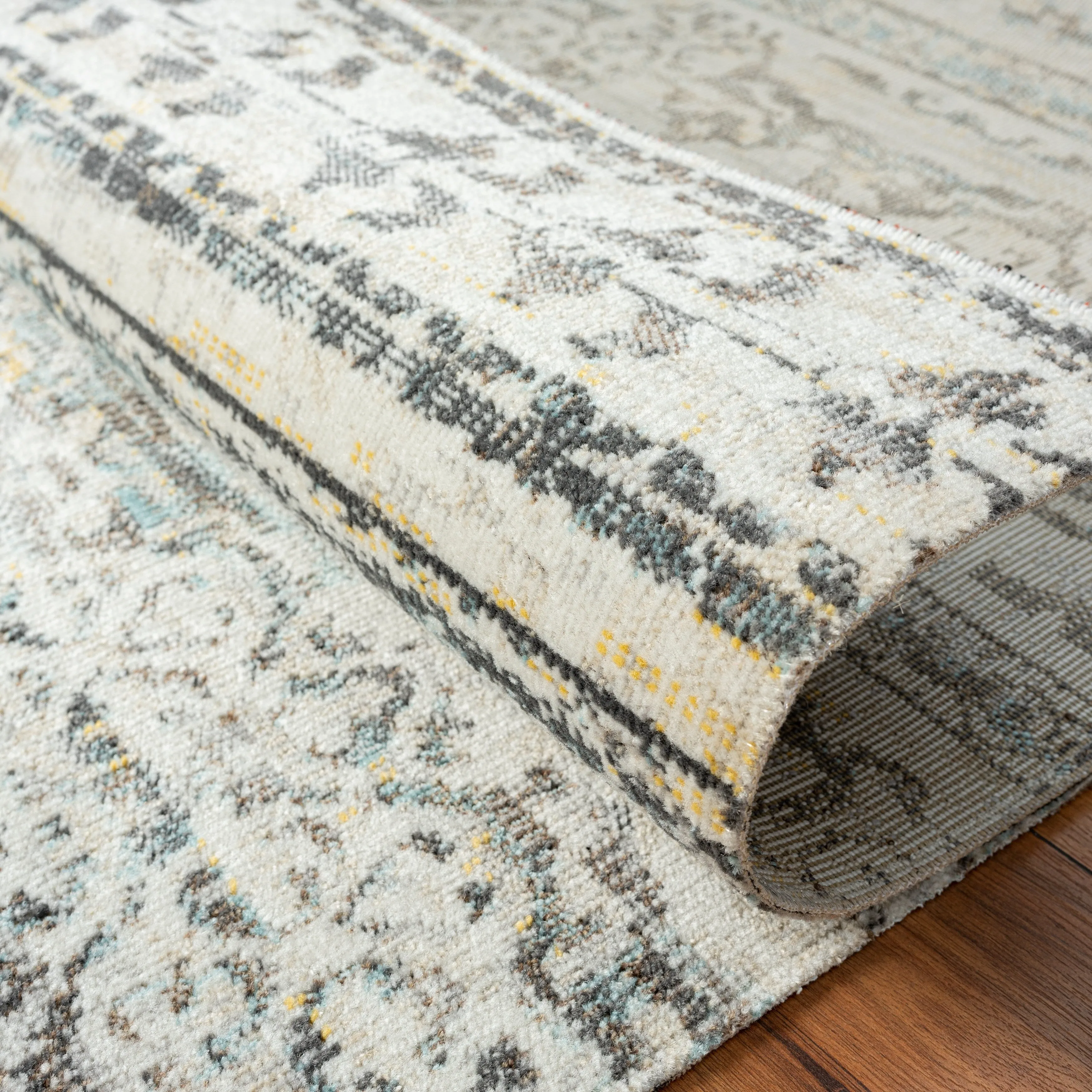 N Natori 24-Seven Outdoor/Indoor Ivory/Light Blue Area Rug