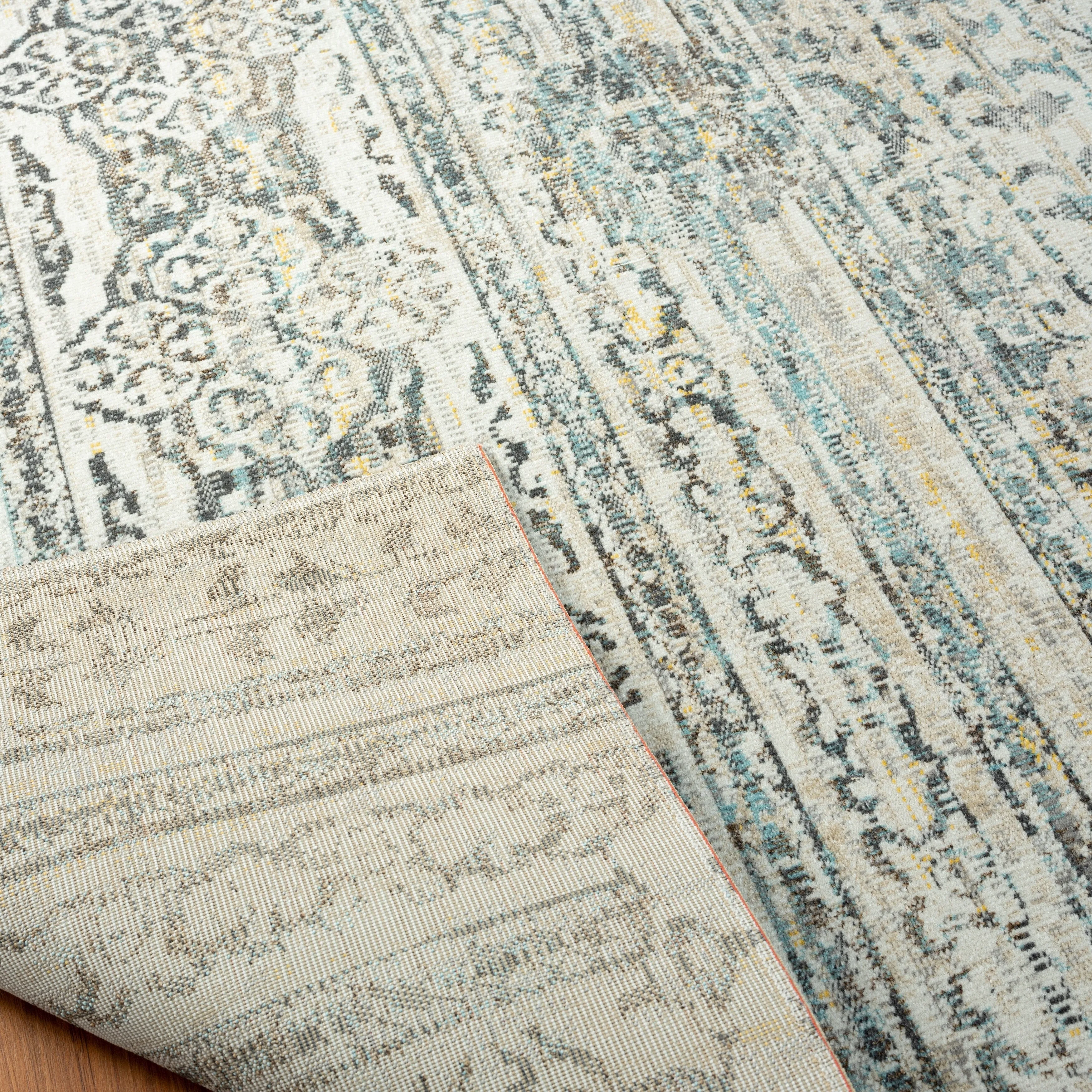 N Natori 24-Seven Outdoor/Indoor Ivory/Light Blue Area Rug