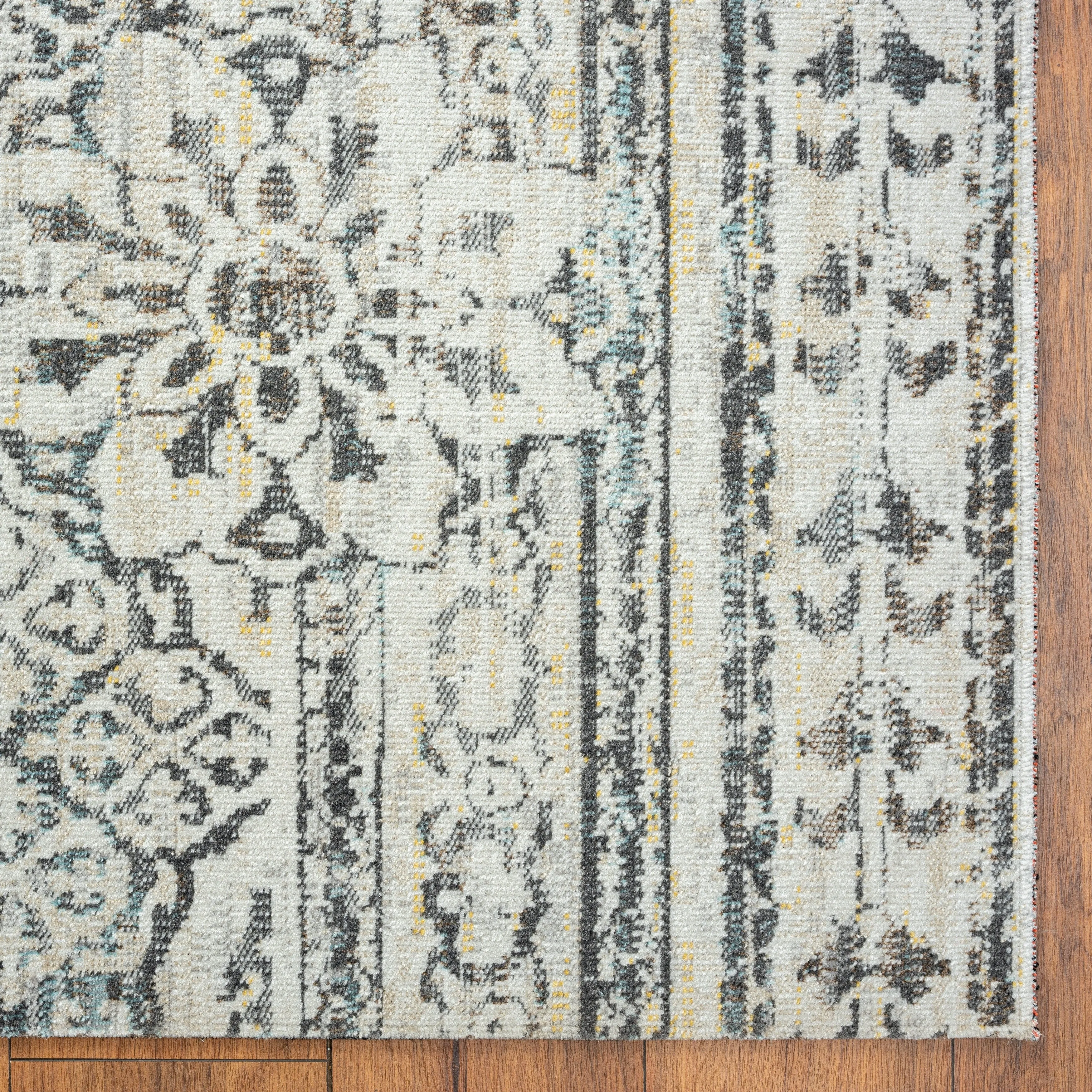 N Natori 24-Seven Outdoor/Indoor Ivory/Light Blue Area Rug