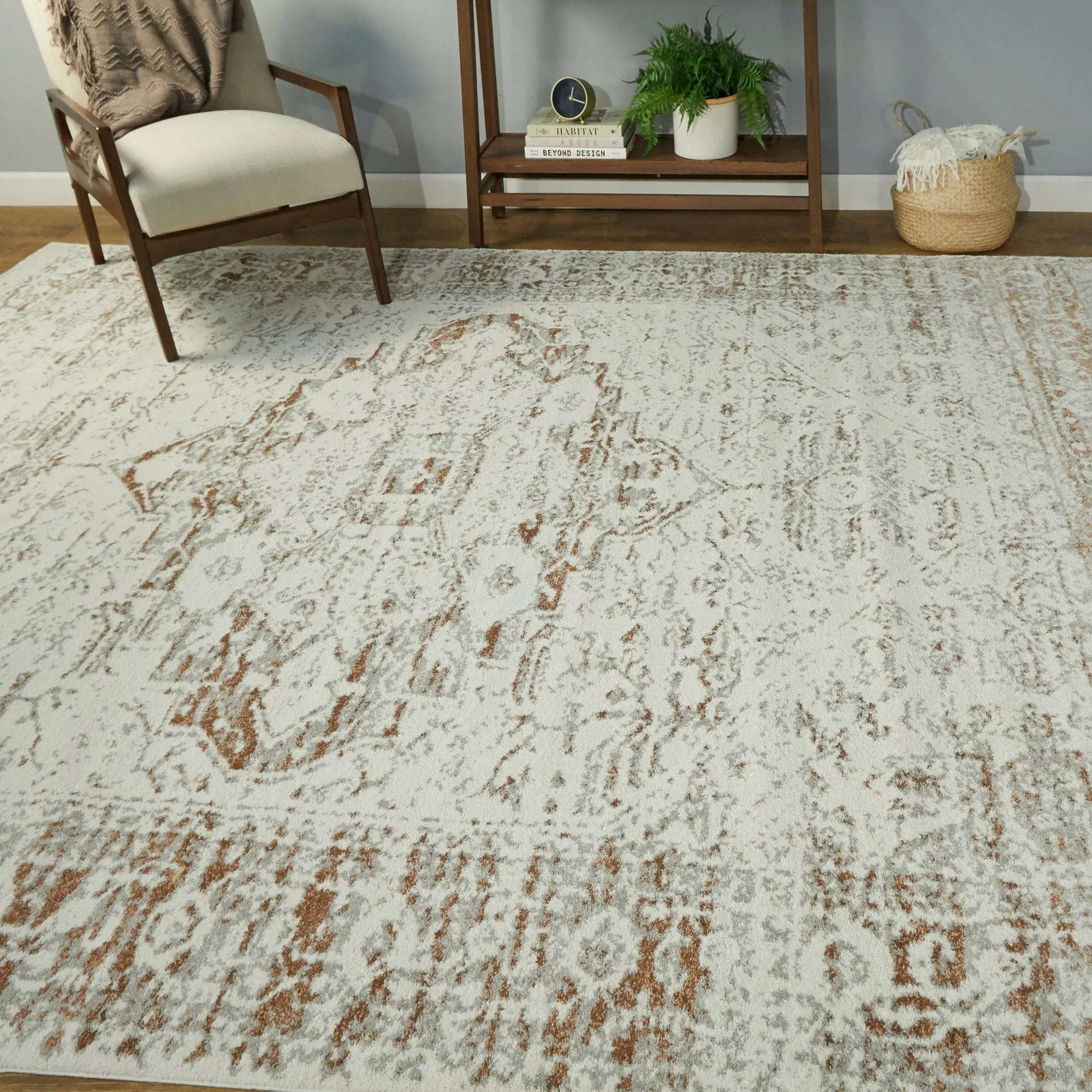 Nafisa Distressed Medallion Area Rug