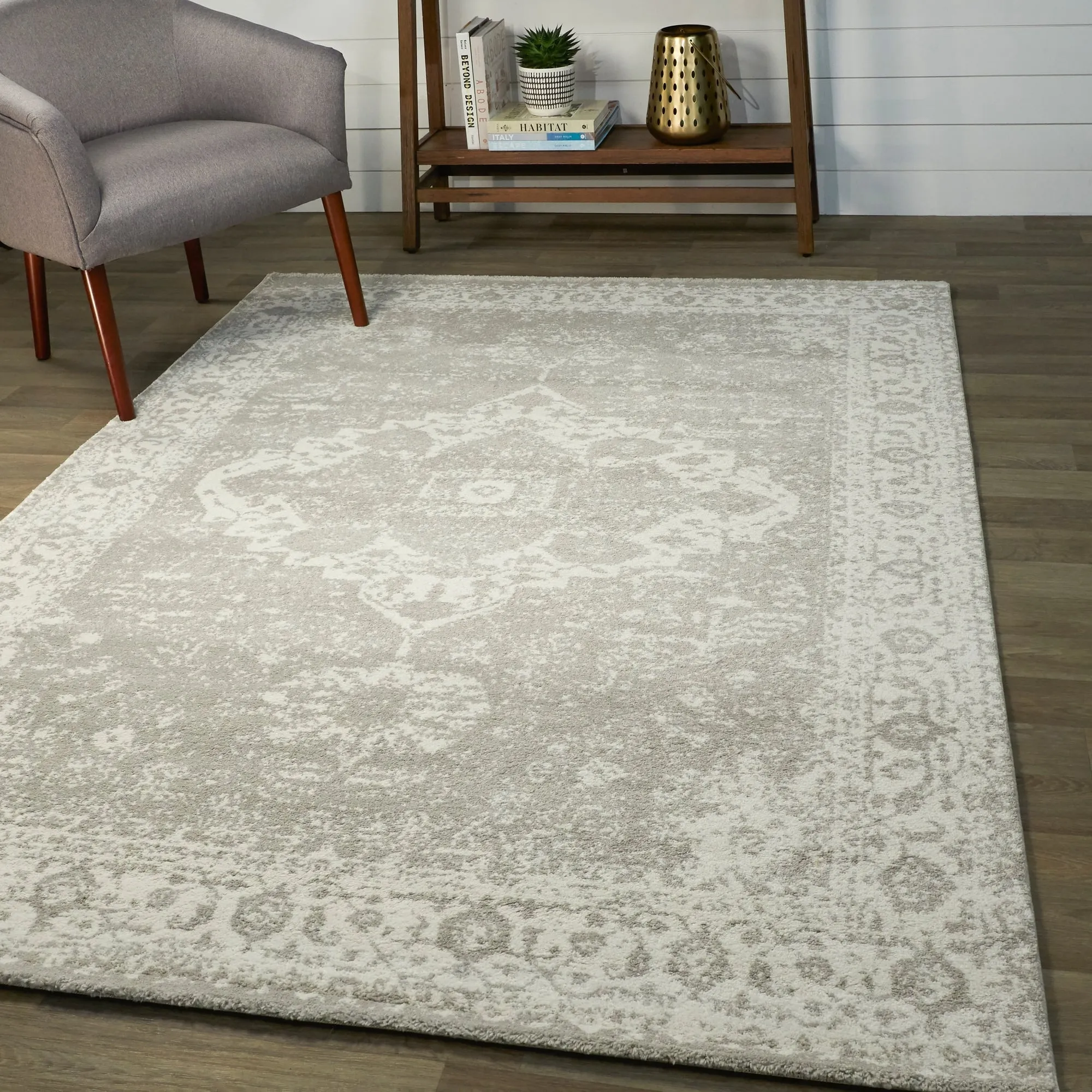 Nafisa Distressed Medallion Area Rug