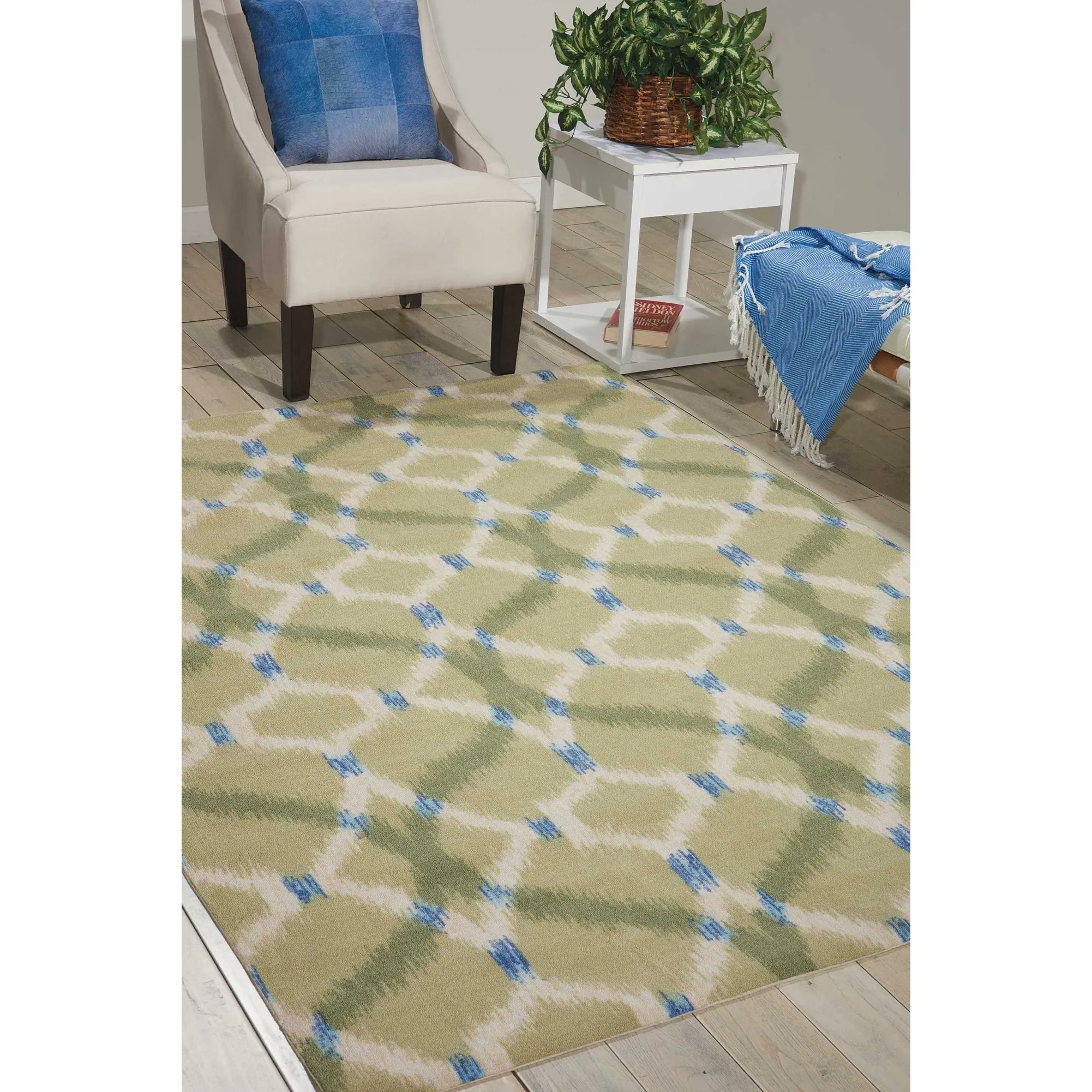 Naples Trellis Ikat Aegean Indoor/ Outdoor Area Rug by Havenside Home